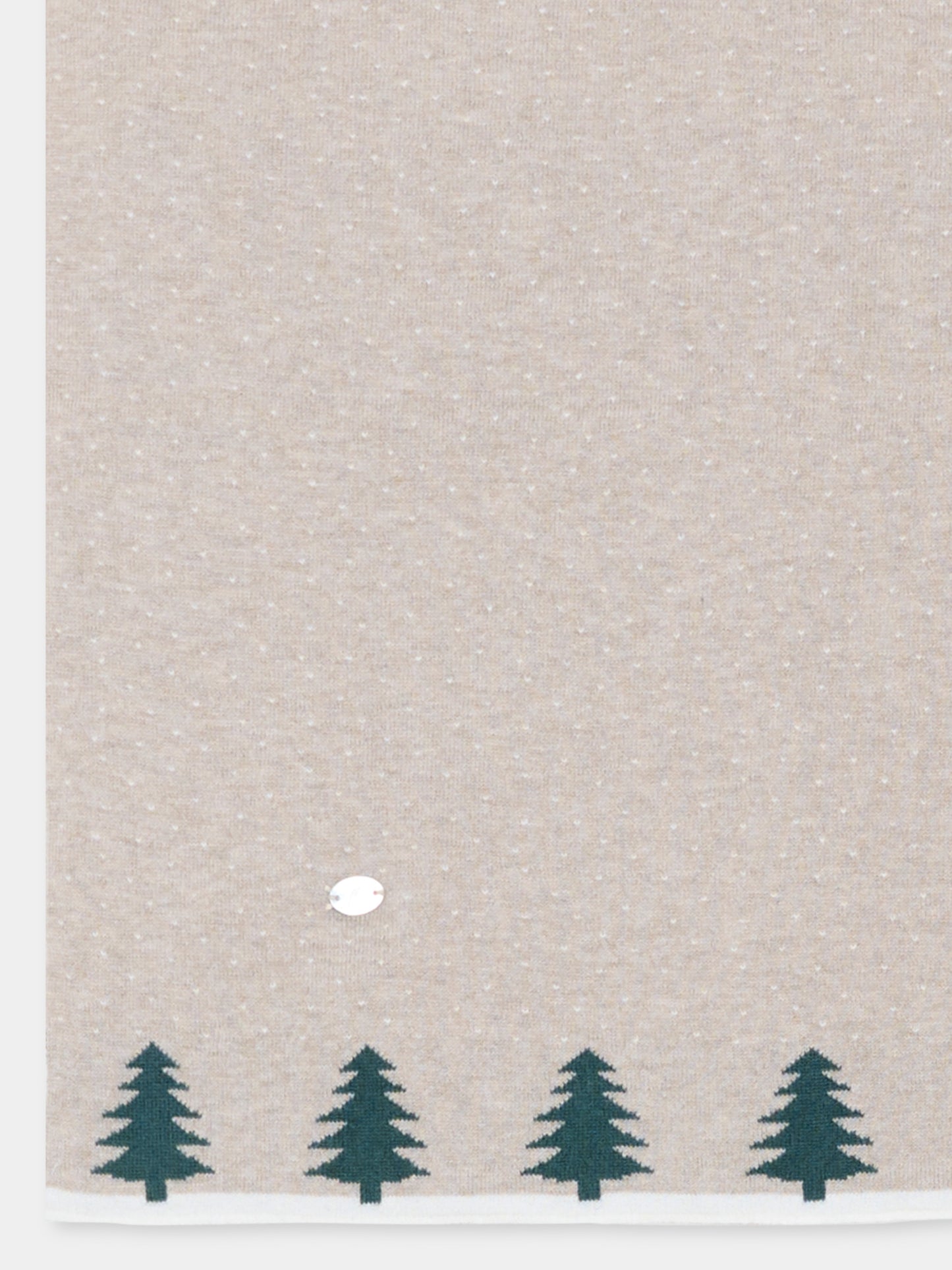 Coperta beige per neonati in maglia con alberi