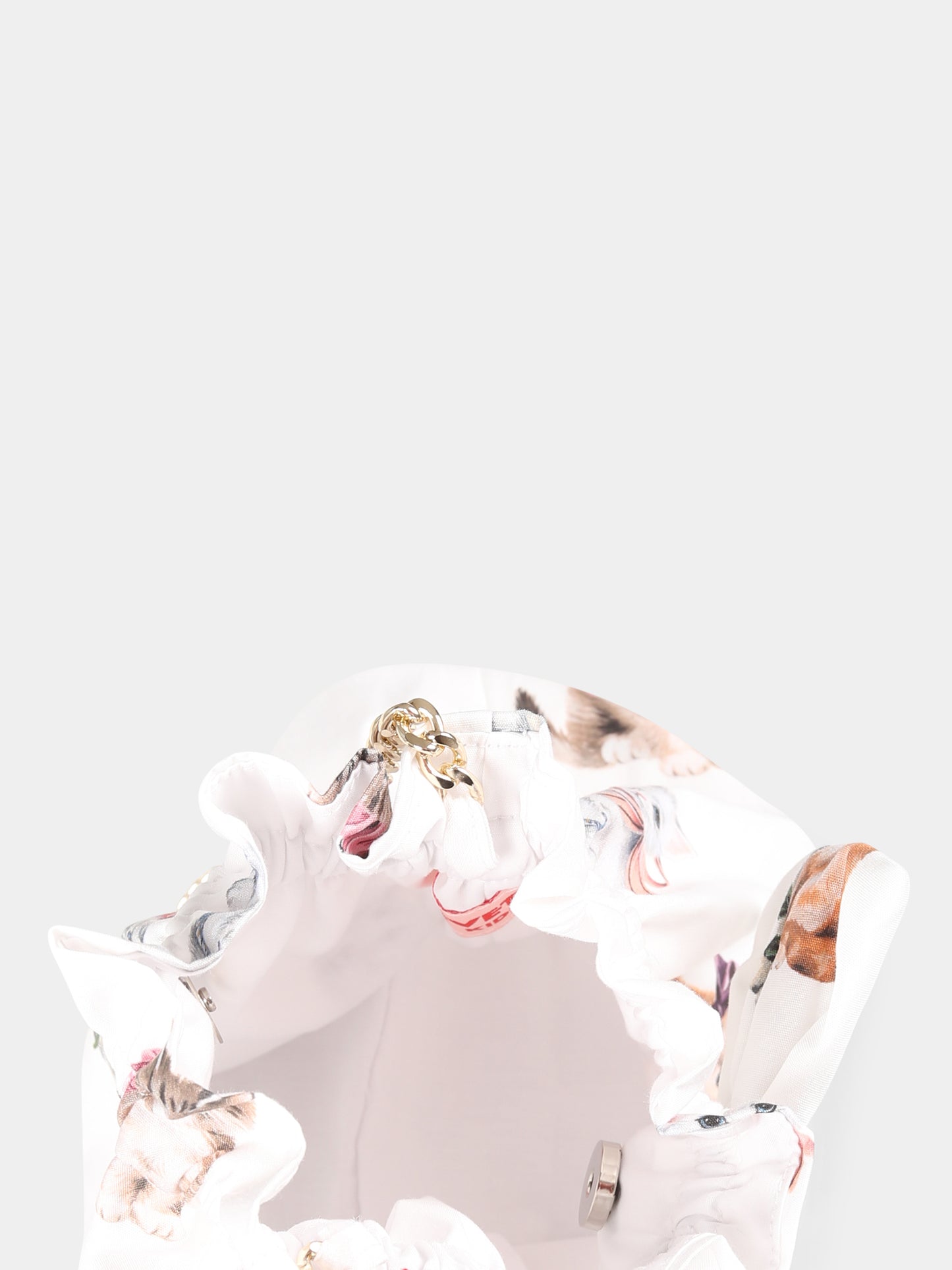 Borsa bianca per bambina con gatti all over,Vivetta Kids,VE2539B