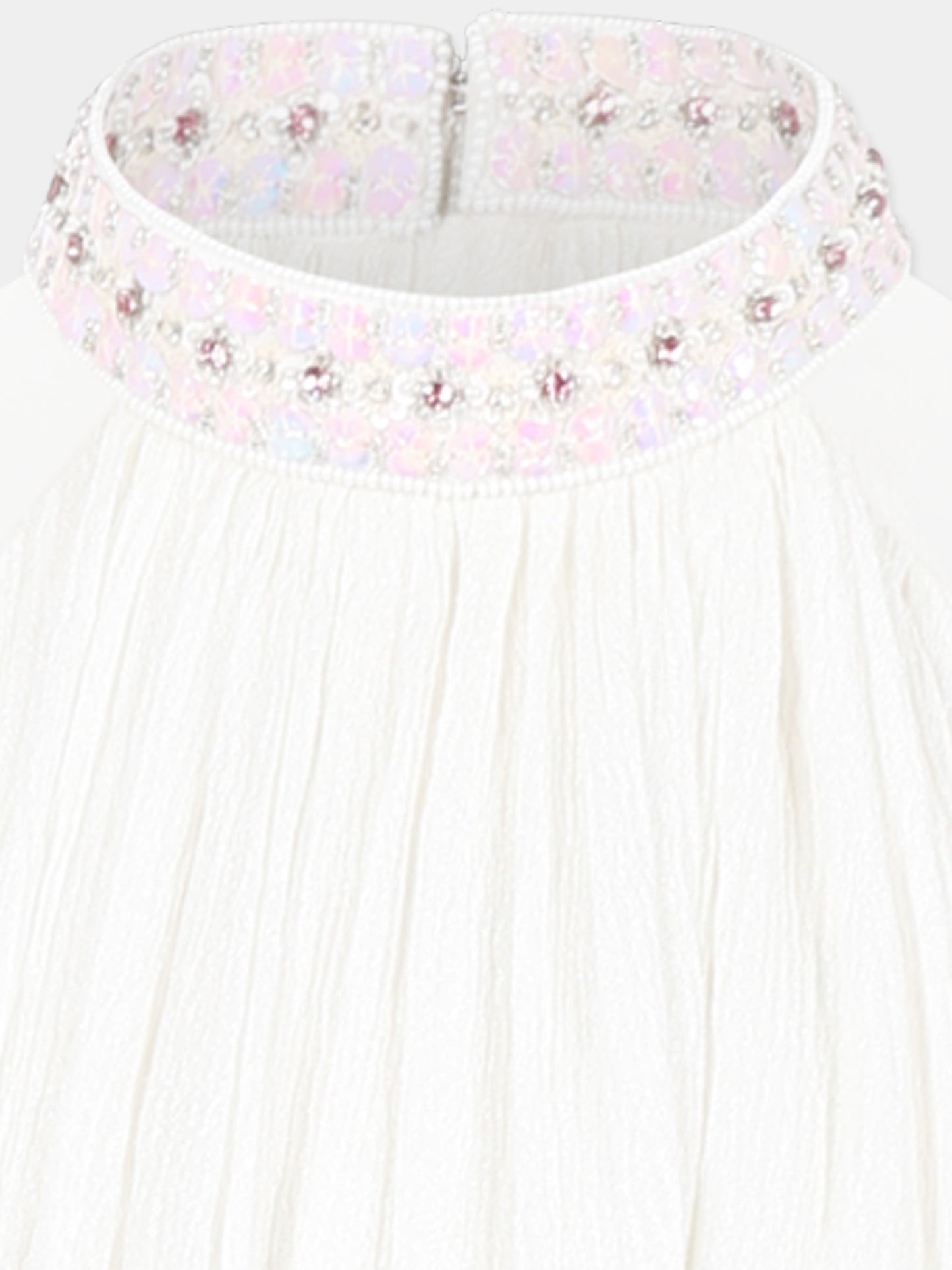 Ivory dress for girl with flowers