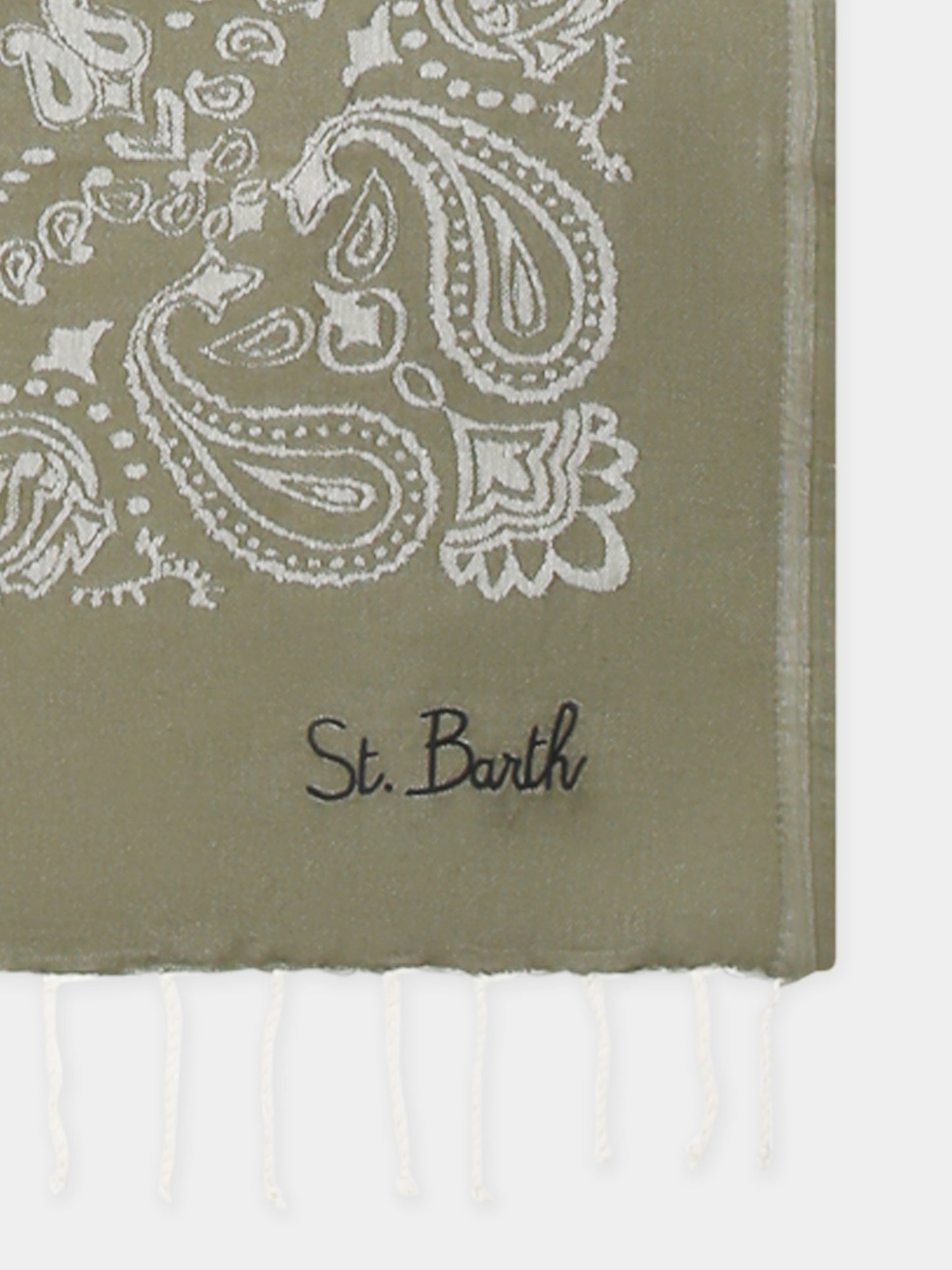 Green beach towel for kids with logo