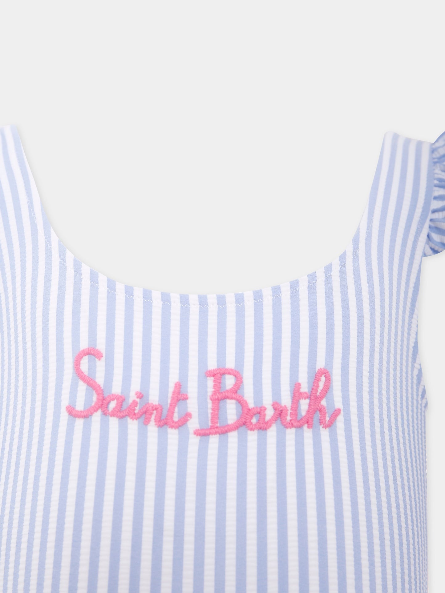 Costume intero celeste per bambina con logo,Mc2 Saint Barth,TILD0001 04264H