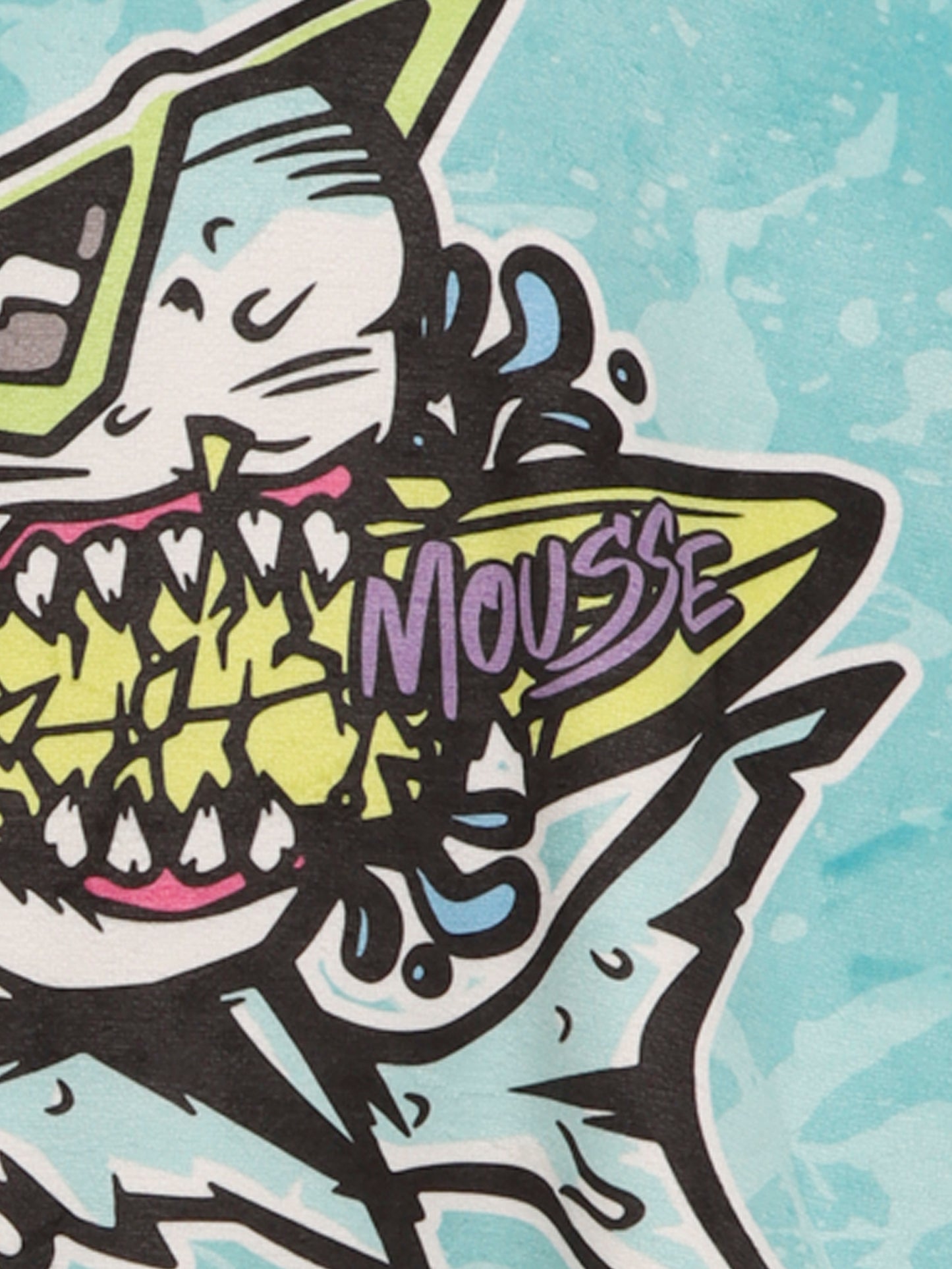 Accappatoio celeste per bambino con squalo e logo,Mousse Kids,SKPH382