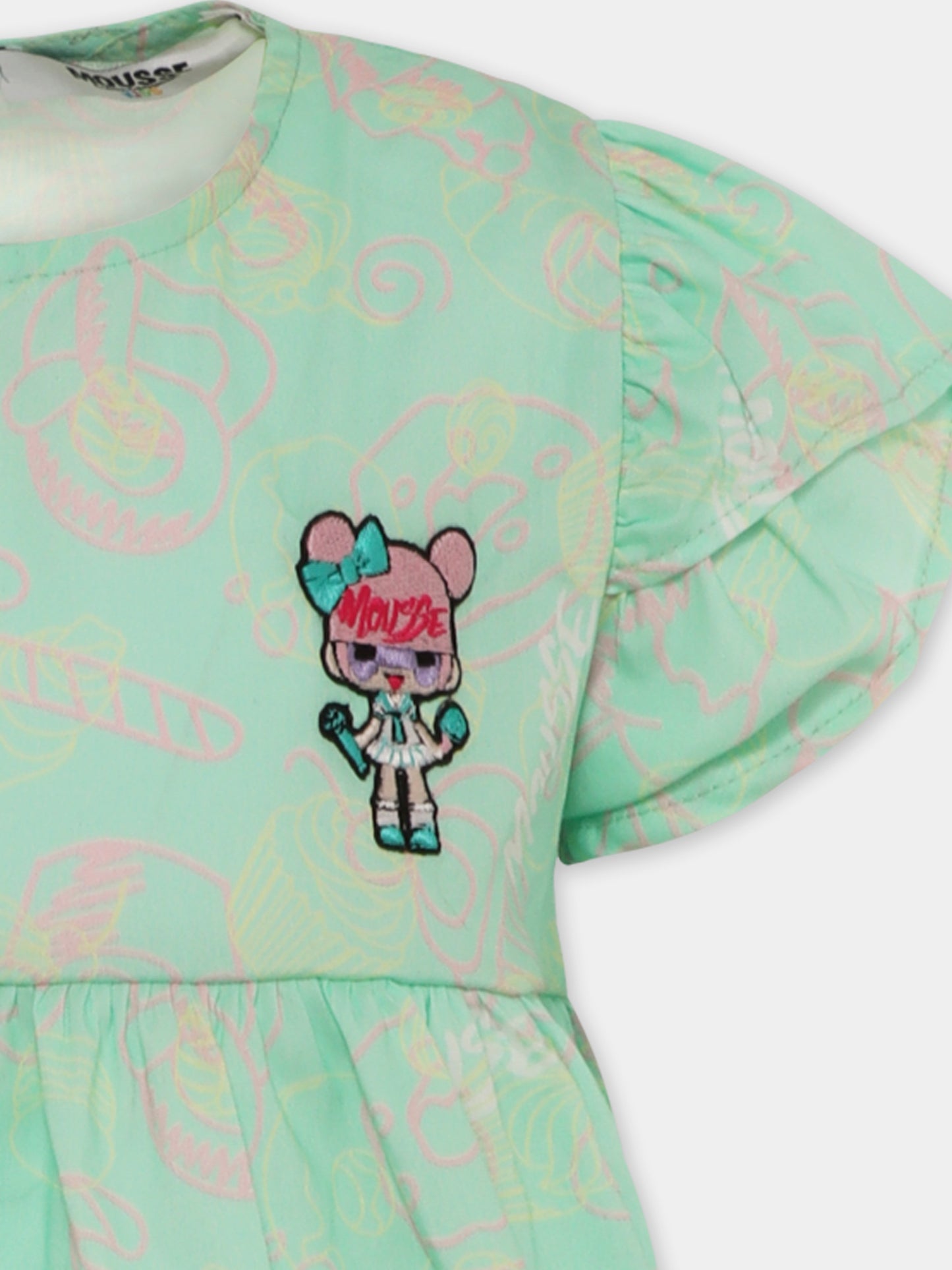 Green dress for girl with doll