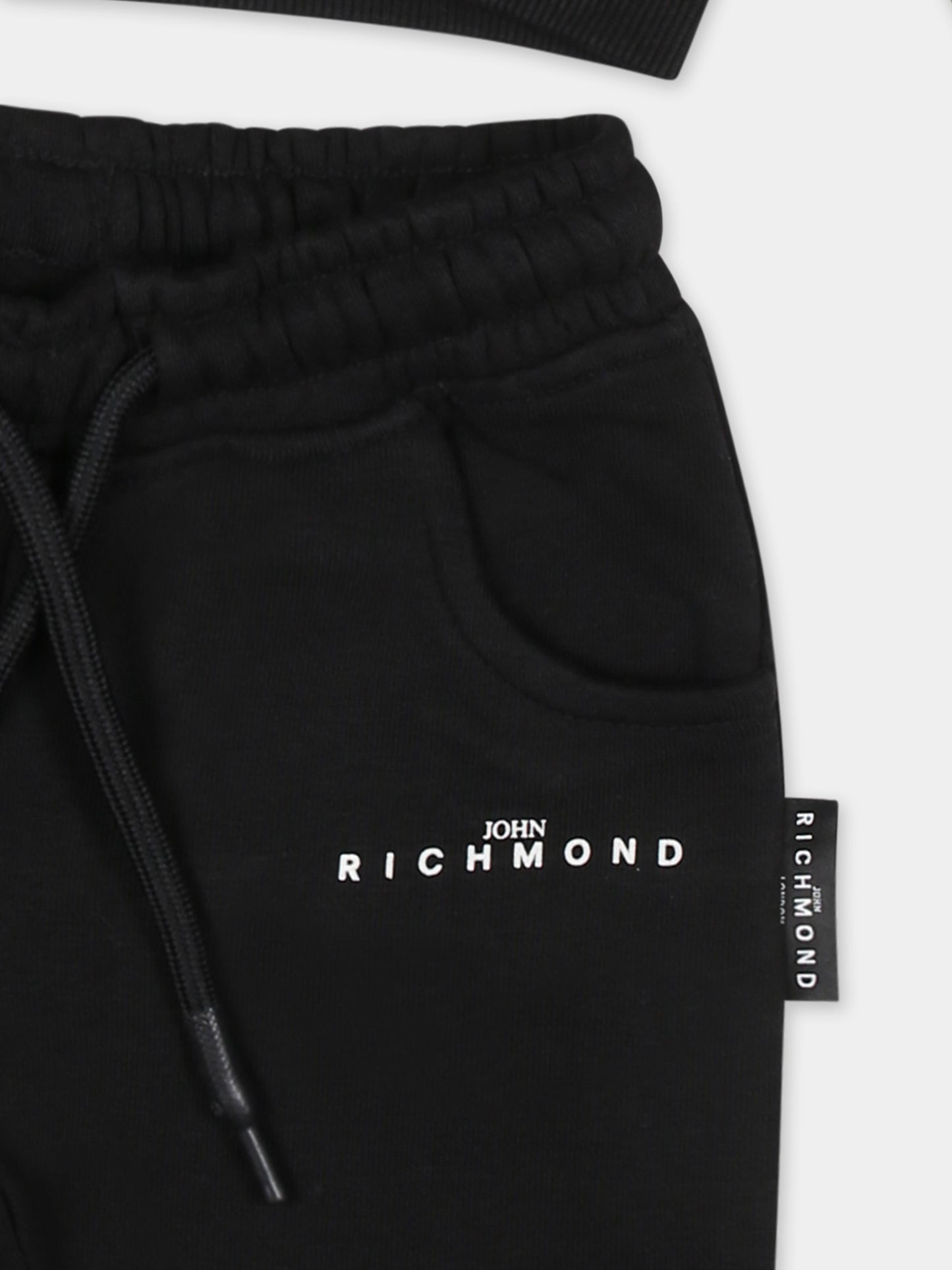 Completo nero per neonato con logo e orsetto,Richmond,RIA24074CF BLACK