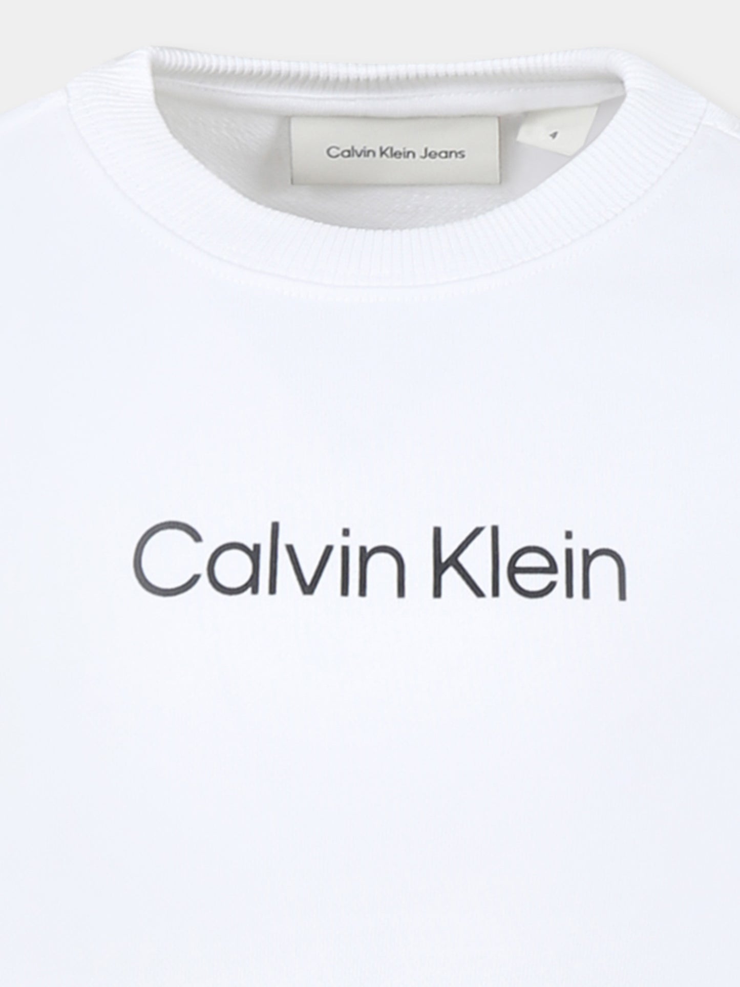 Felpa bianca per bambini con logo,Calvin Klein Kids,IU0IU00680 YAF