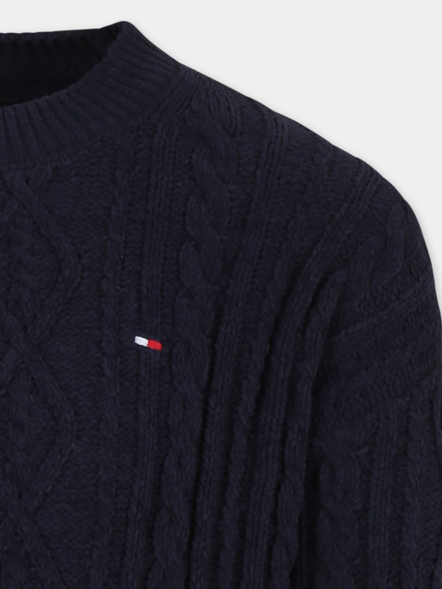 Maglione blu per bambino con bandierina,Tommy Hilfiger Junior,KB0KB09257 DW5