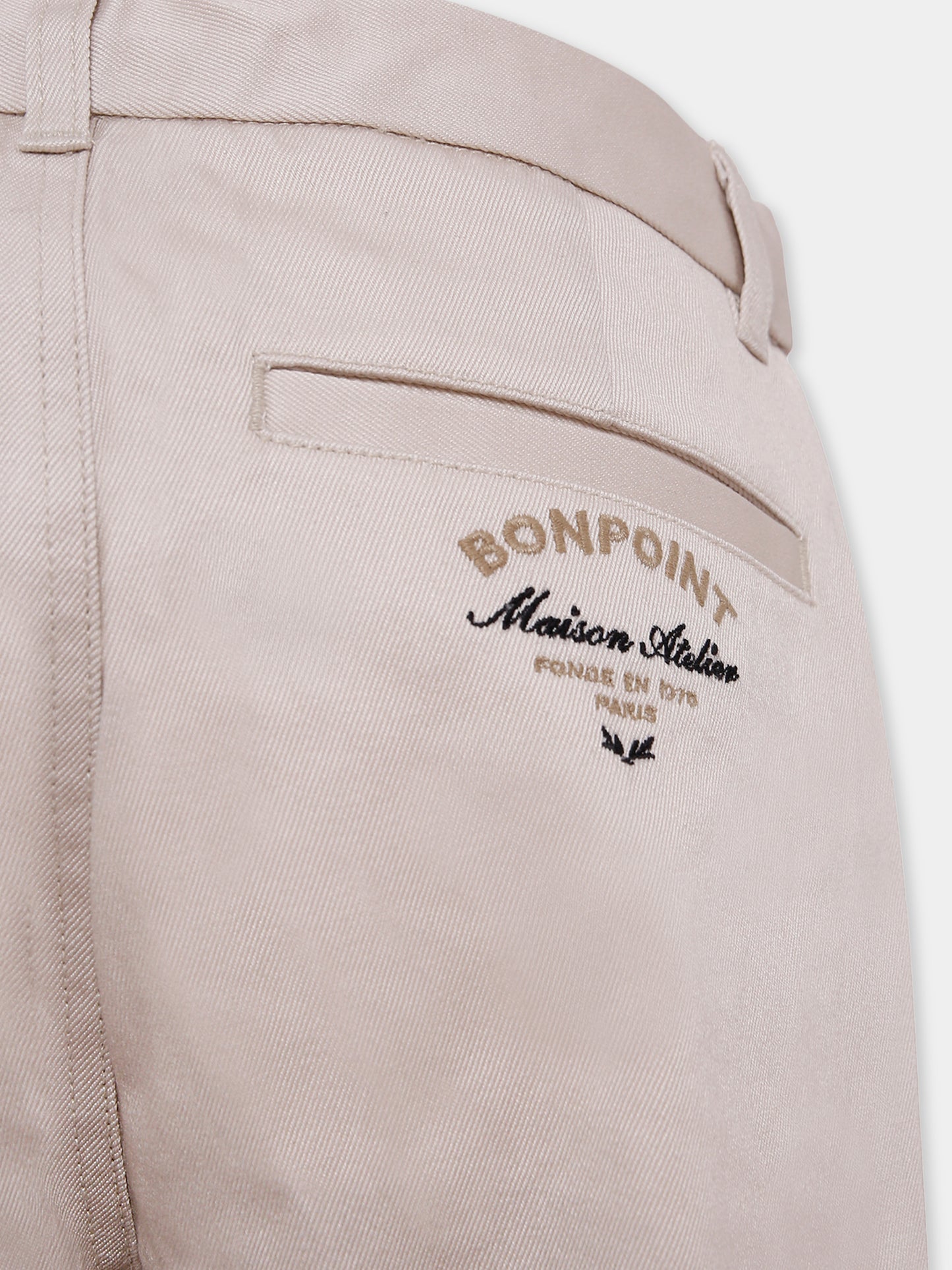 Pantaloni beige per bambino con logo,Bonpoint,W05BPAW00002 008