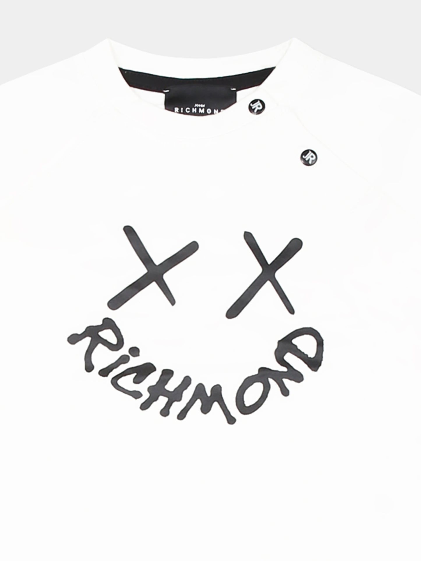 Completo bianco per neonato con smile e logo,Richmond,RIA24046CF O-WHT/BLK