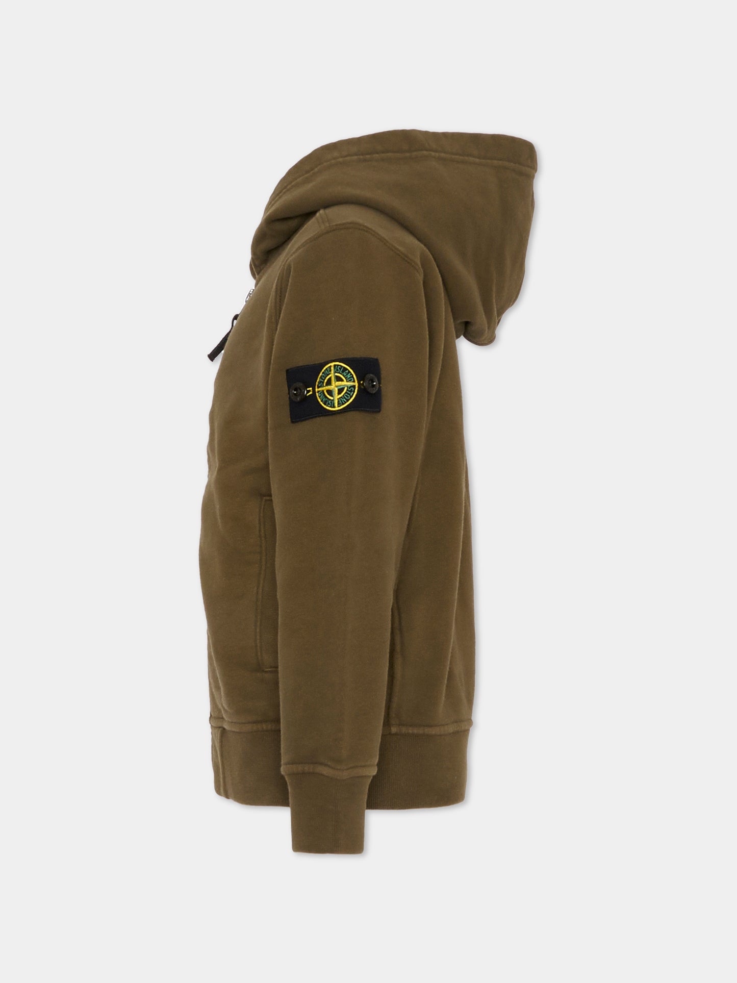 Felpa verde per bambino con bussola,Stone Island Junior,K2S16 6100003 S0A20 - V0054