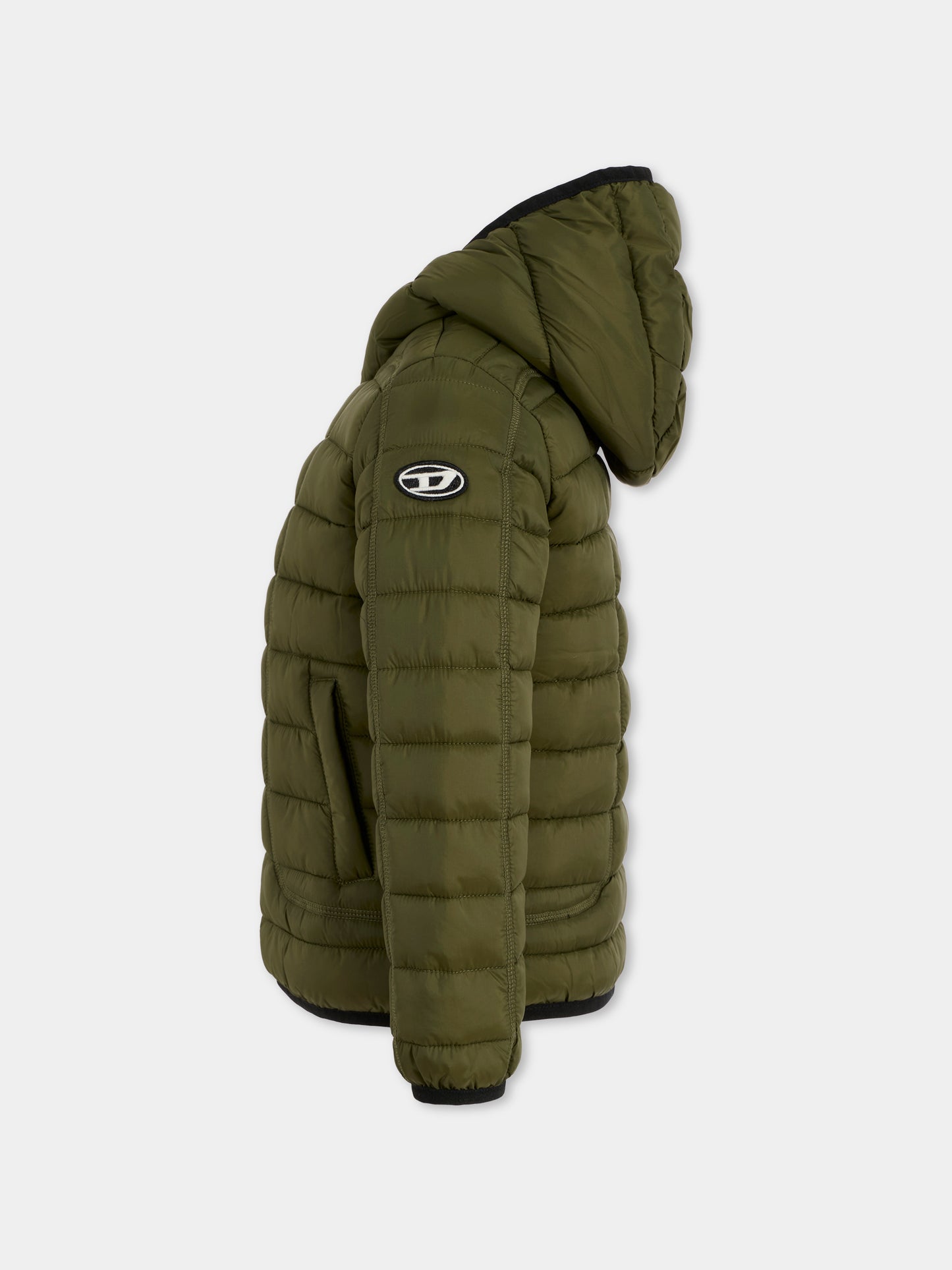 Piumino verde per bambino con logo,Diesel,J02425-KXBRD-K513