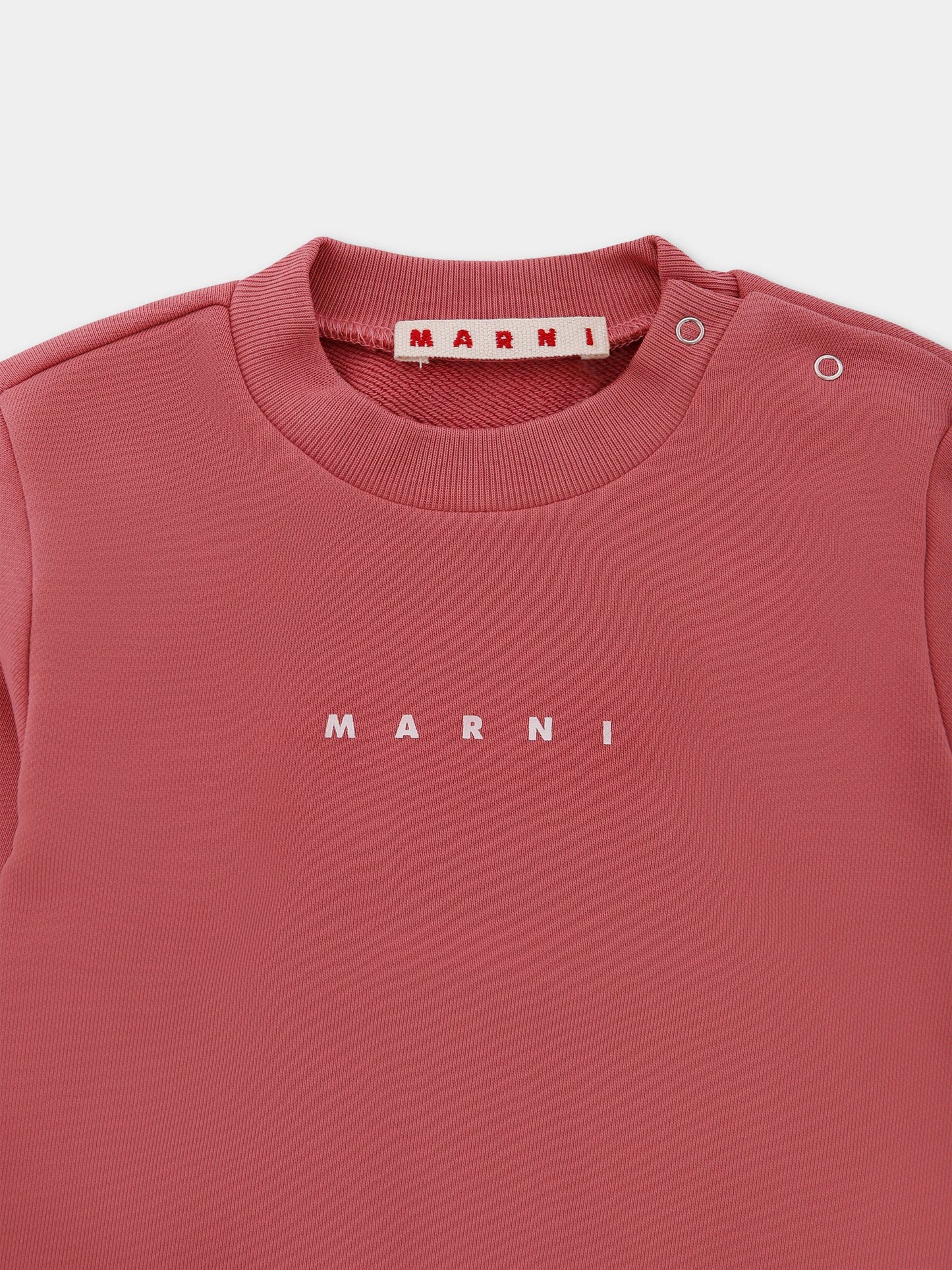 Felpa rosa per neonata con logo,Marni Kids,M01531 M00V0 0M350