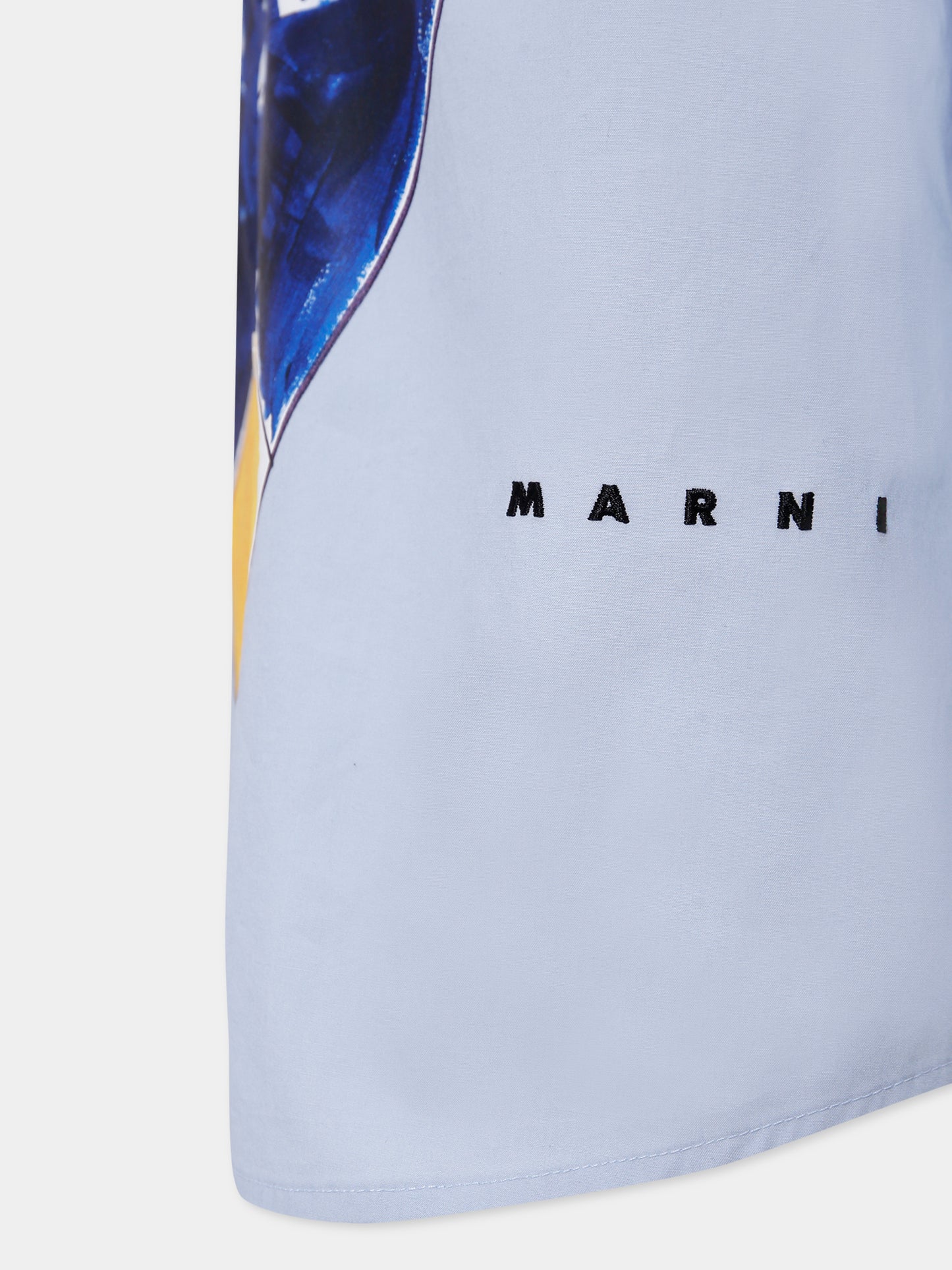 Camicia azzurra per bambino con stampa jungle,Marni Kids,M01580 M00UW 0M855