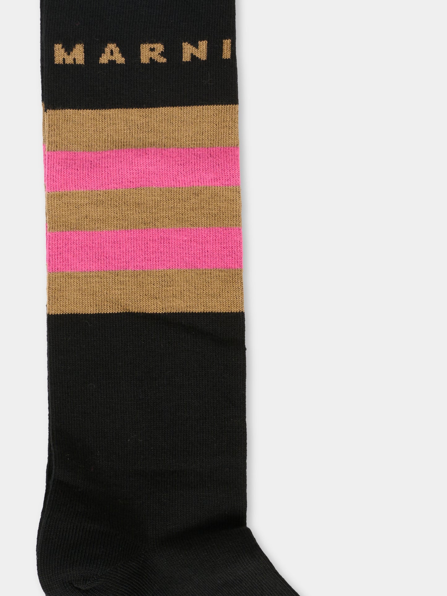 Calze nere per bambina con logo,Marni Kids,M01631 M00RB 0M900