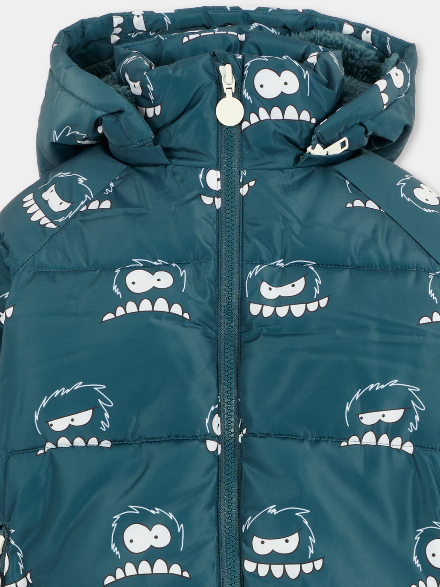 Piumino blu per bambino con Yeti,Stella Mccartney Kids,TX2P97 Z3166 633MC