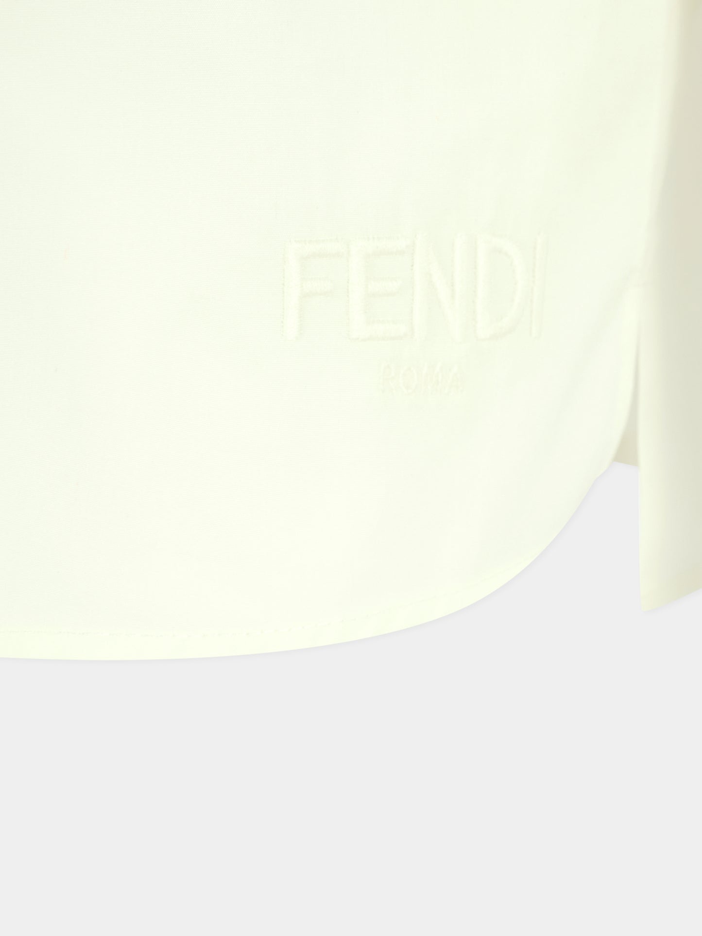 Camicia bianca per bambina con logo,Fendi Kids,JFC136 AEXZ F0TU9