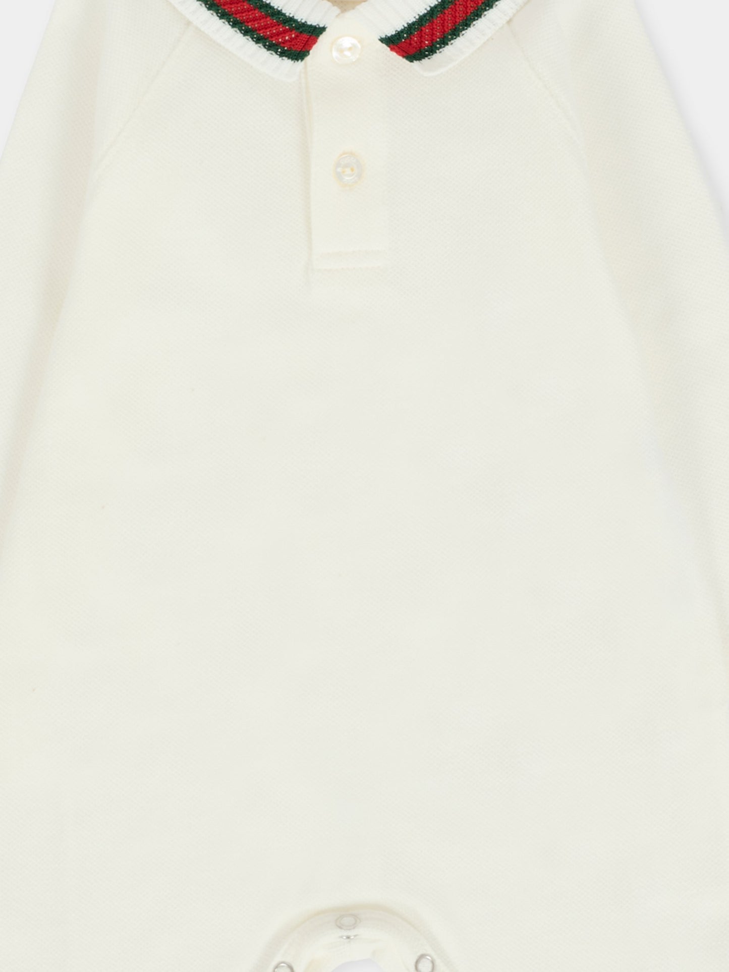 Tutina bianca per neonati con dettaglio Web,Gucci Kids,825183 XJHAM 9024