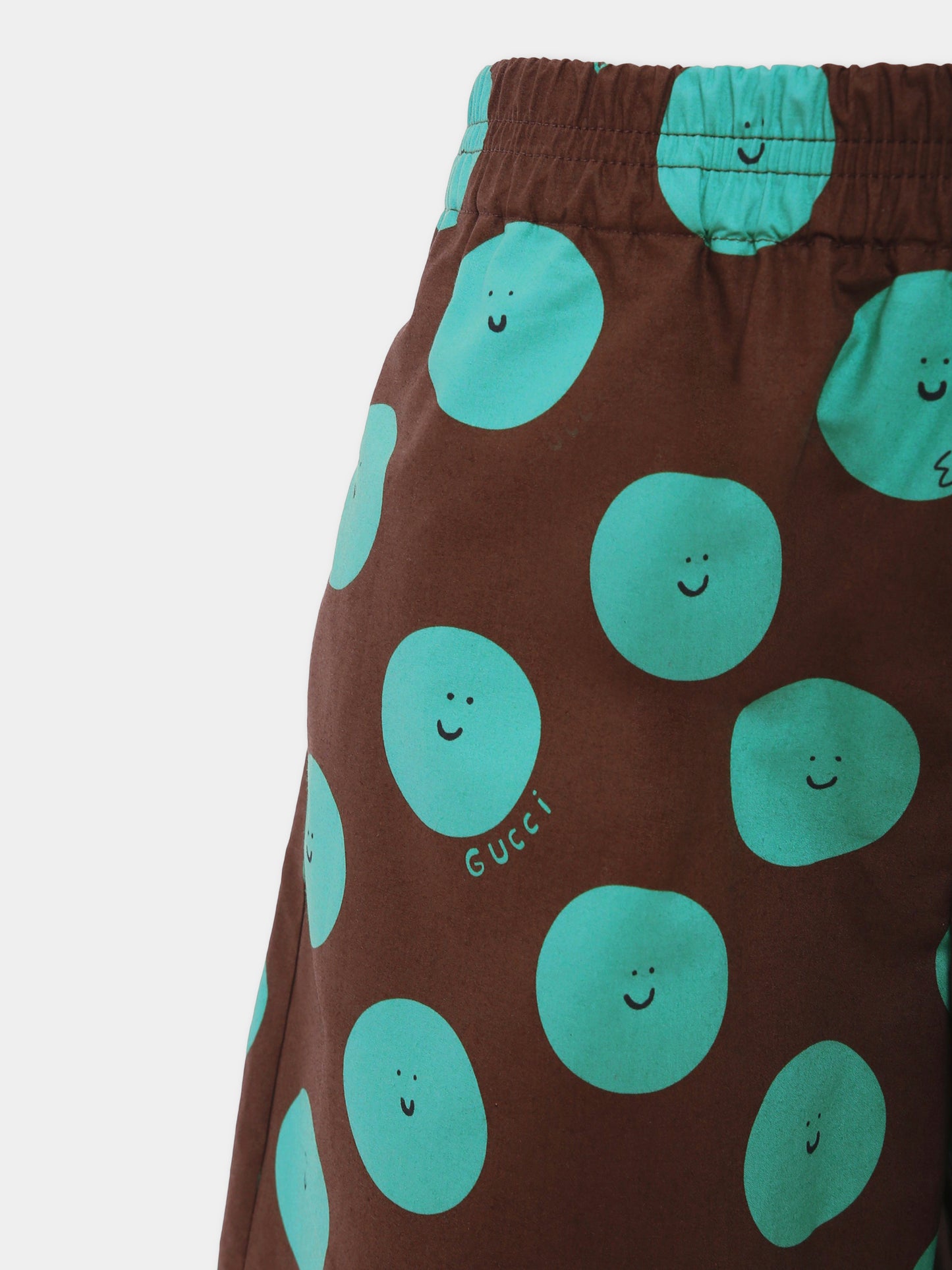 Shorts marroni per bambini con sole sorridente,Gucci Kids,831748 XWA5L 2013