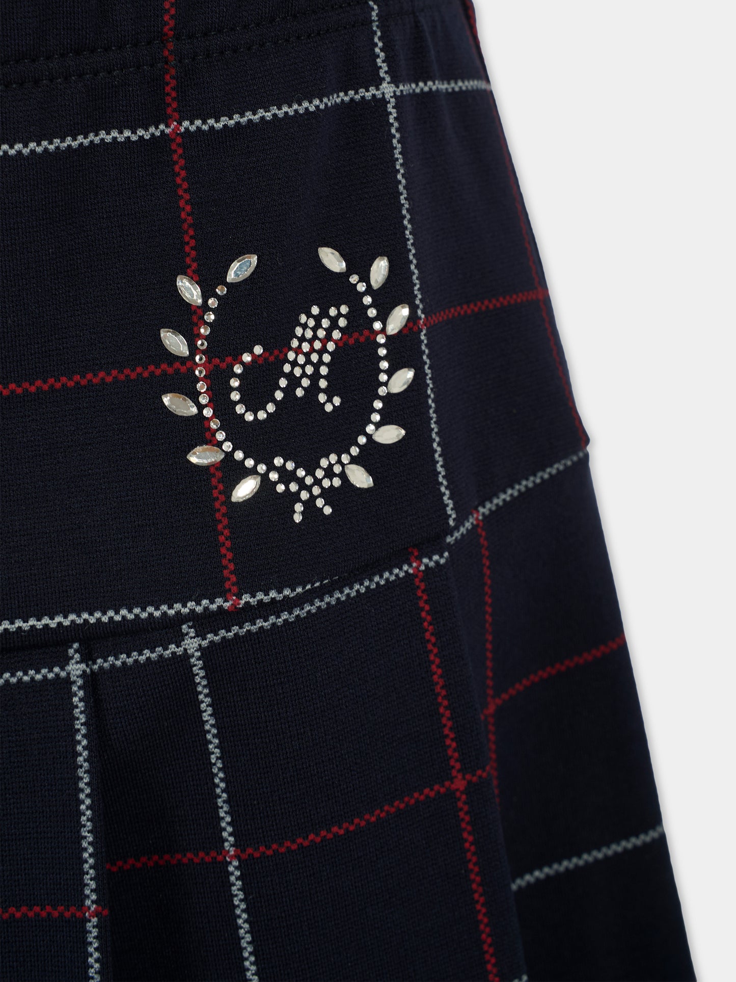 Gonna blu per bambina con logo,Monnalisa,18FPIE 6226 5643