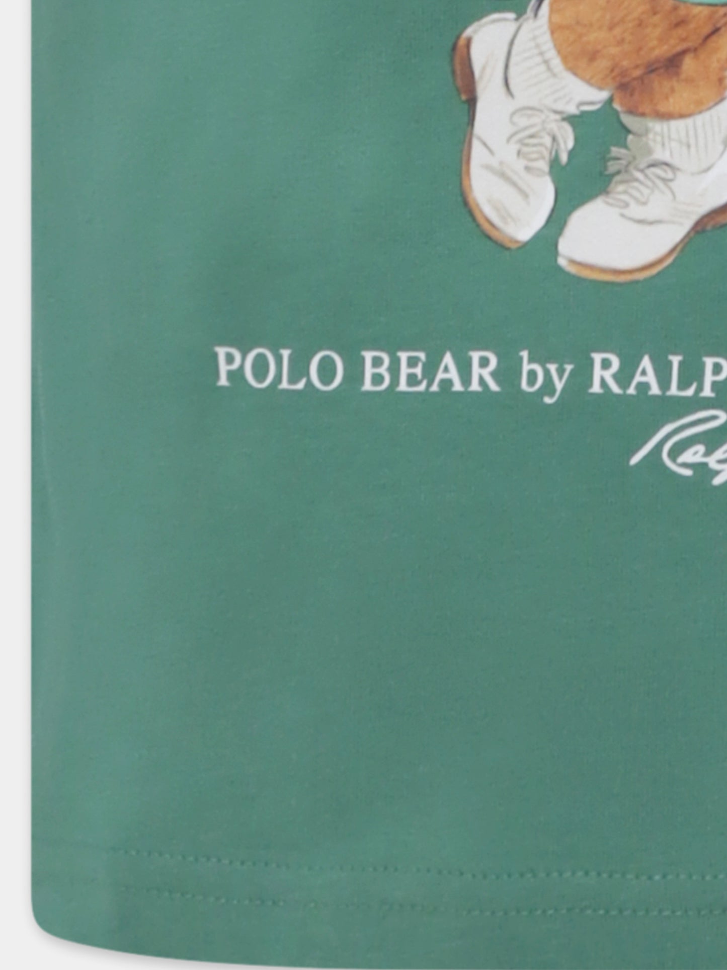 T-shirt verde per bambino con Polo Bear,Ralph Lauren Kids,973121001