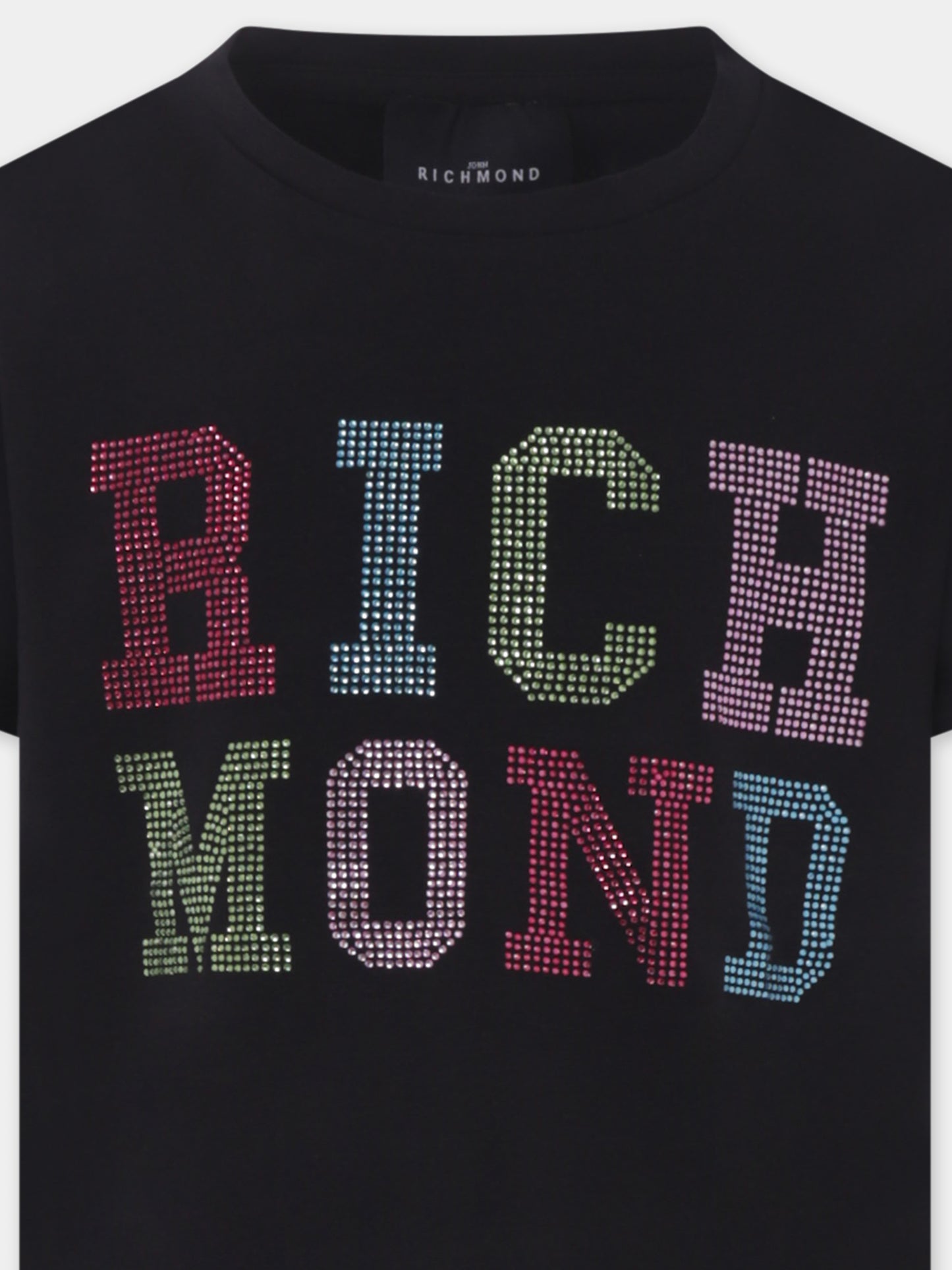 T-shirt nera per bambina con logo,Richmond,RGP25205TS BLACK