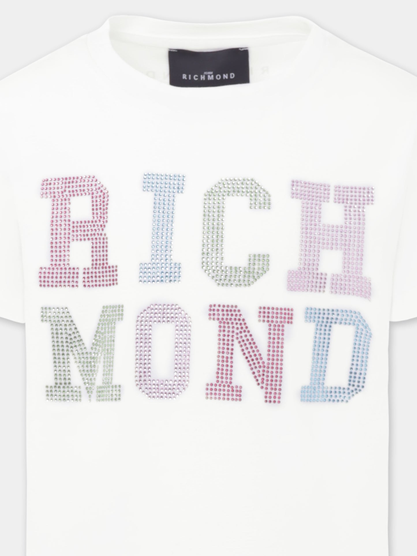T-shirt bianca per bambina con logo,Richmond,RGP25205TS WHITE