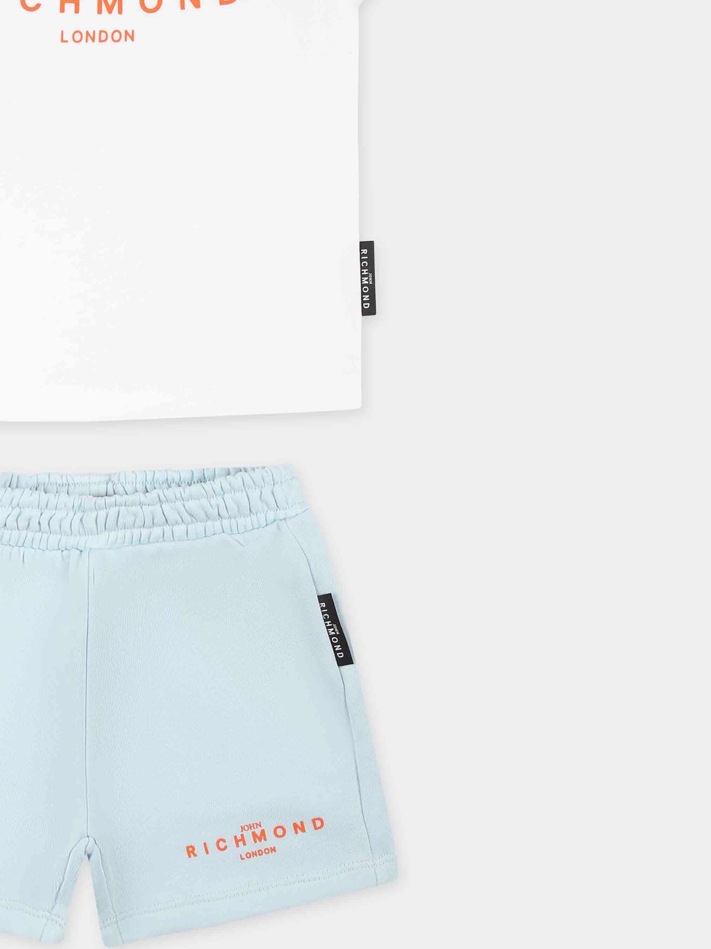 Completo celeste per neonato con logo,Richmond,RIP25018CF WHITE