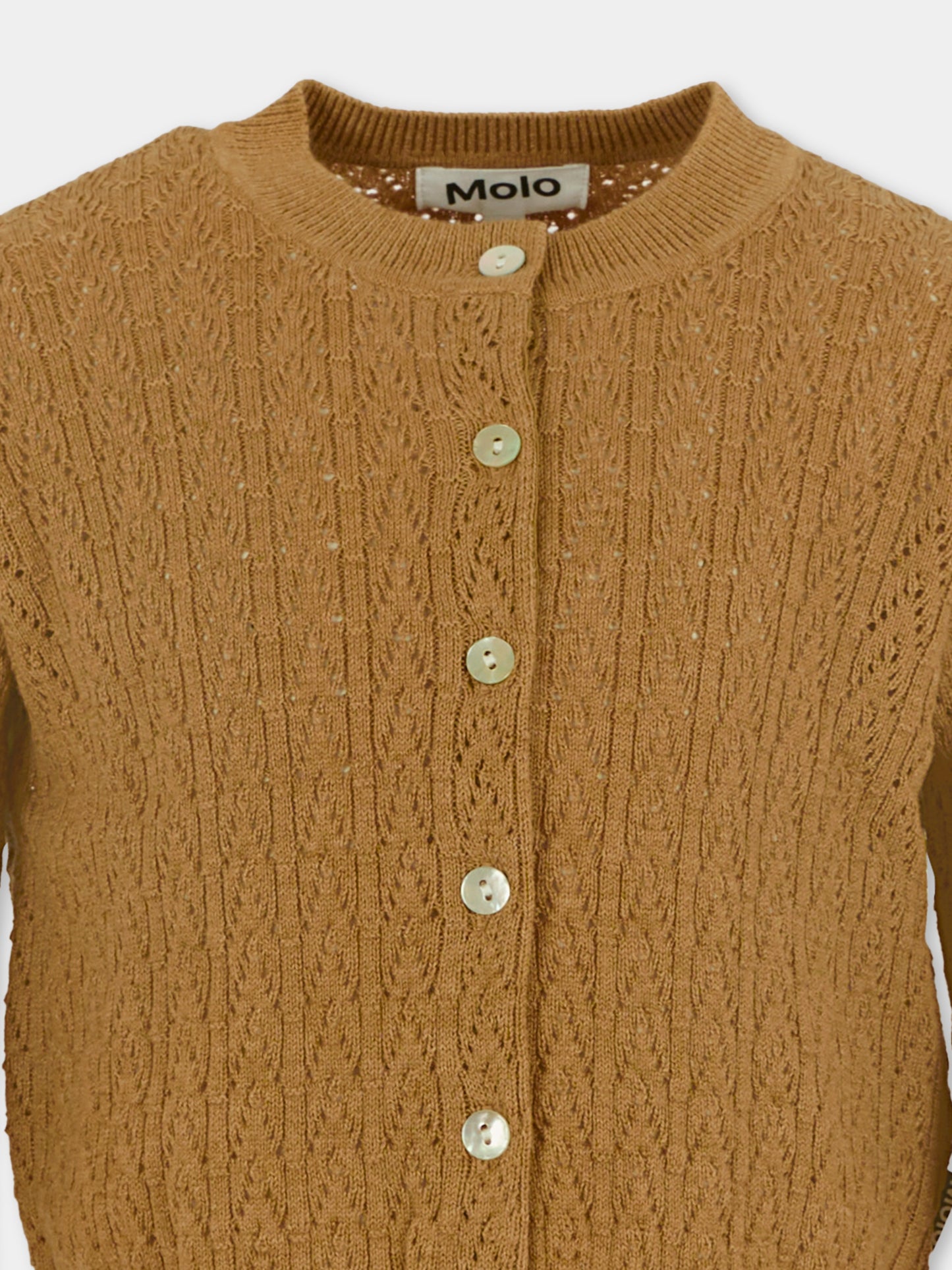 Cardigan Gilian beige per bambina con patch,Molo,2W25K310 5510