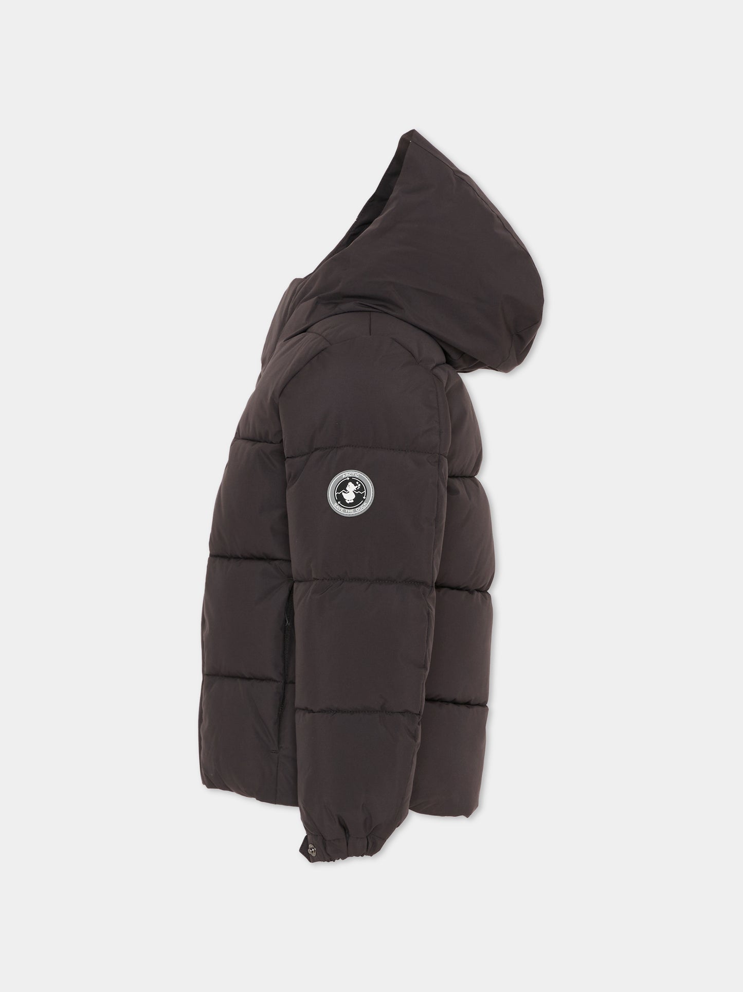 Piumino Ber marrone per bambino con logo,Save The Duck Kids,P31888B LEAF21 40009