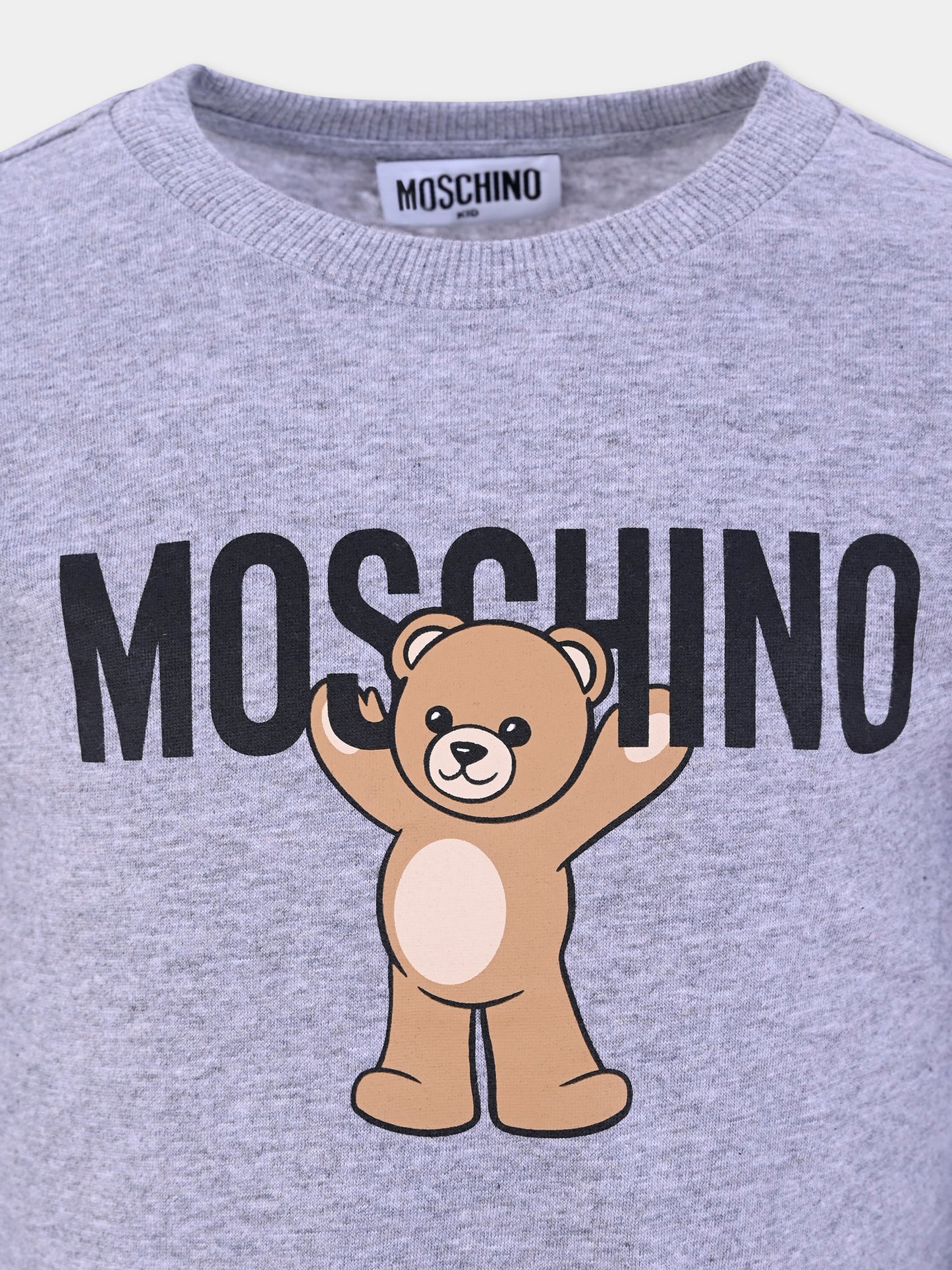 T-shirt grigia per bambini con Teddy Bear,Moschino Kids,HTO00J LAA10 60901