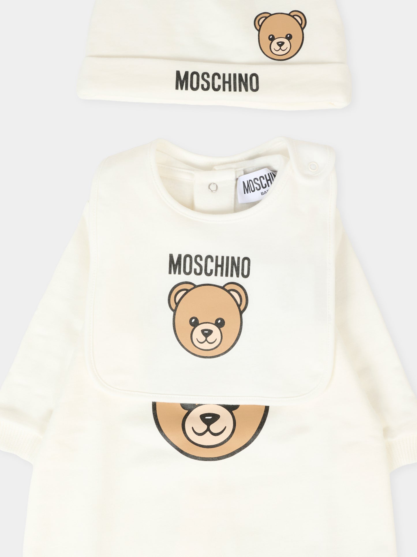 Set tutine avorio per neonati con Teddy Bear,Moschino Kids,MMY08B LCA40 10063