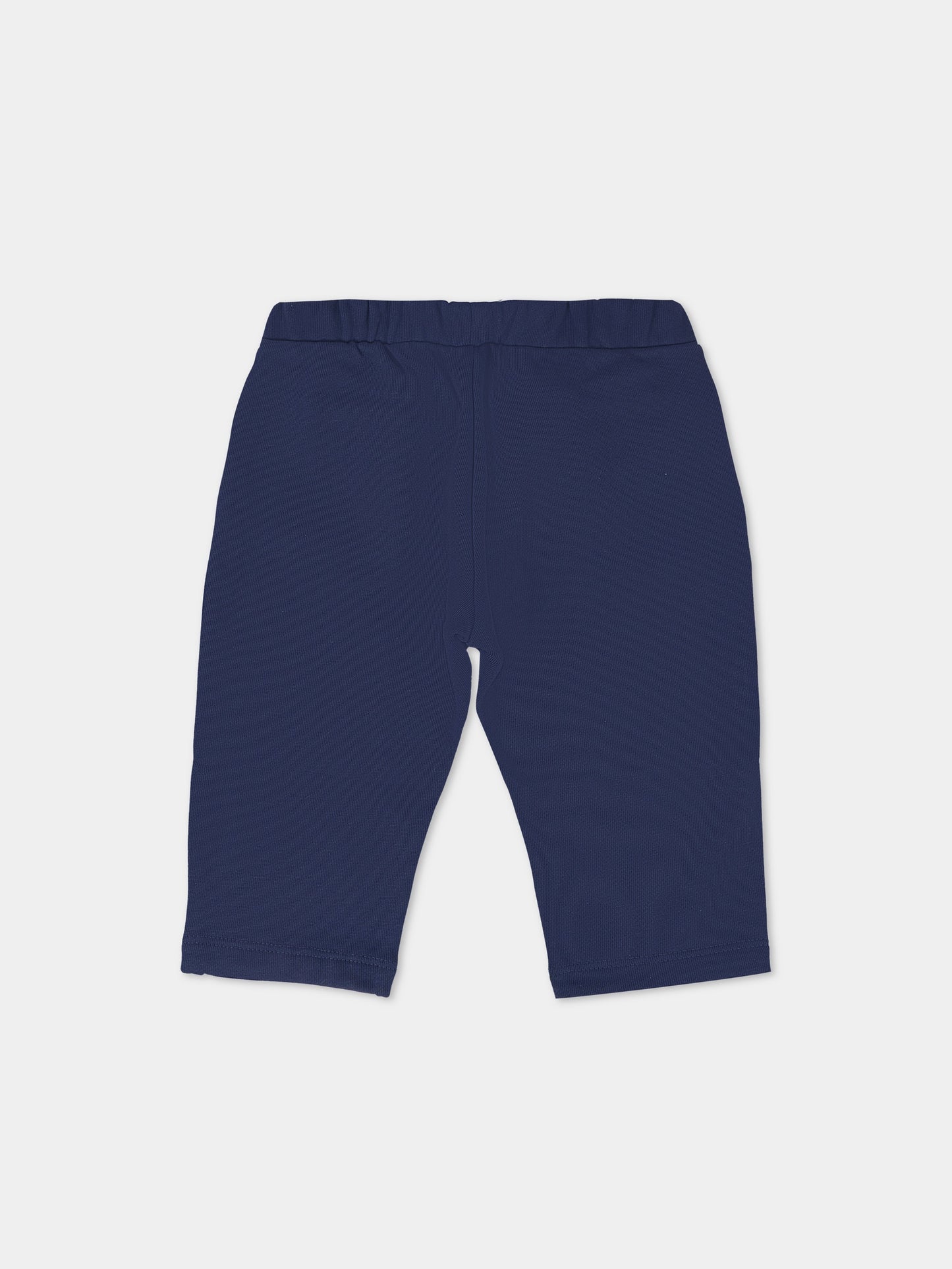 Pantaloni blu per neonato con Teddy Bear e logo,Moschino Kids,MUP05K LCA15 40016