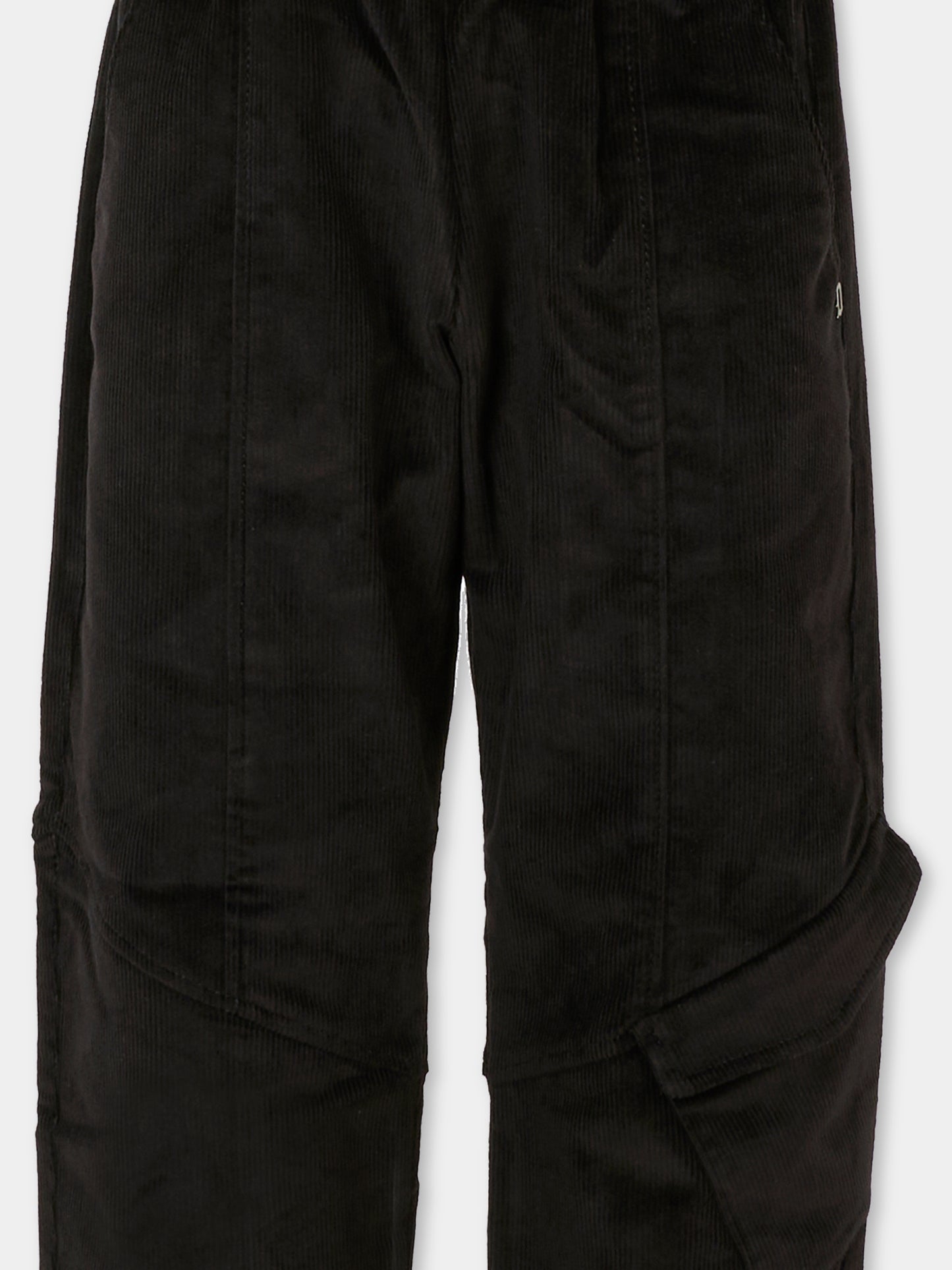 Pantaloni neri in velluto per bambino con logo,Dondup Kids,DMPA146 0 VE016 N000