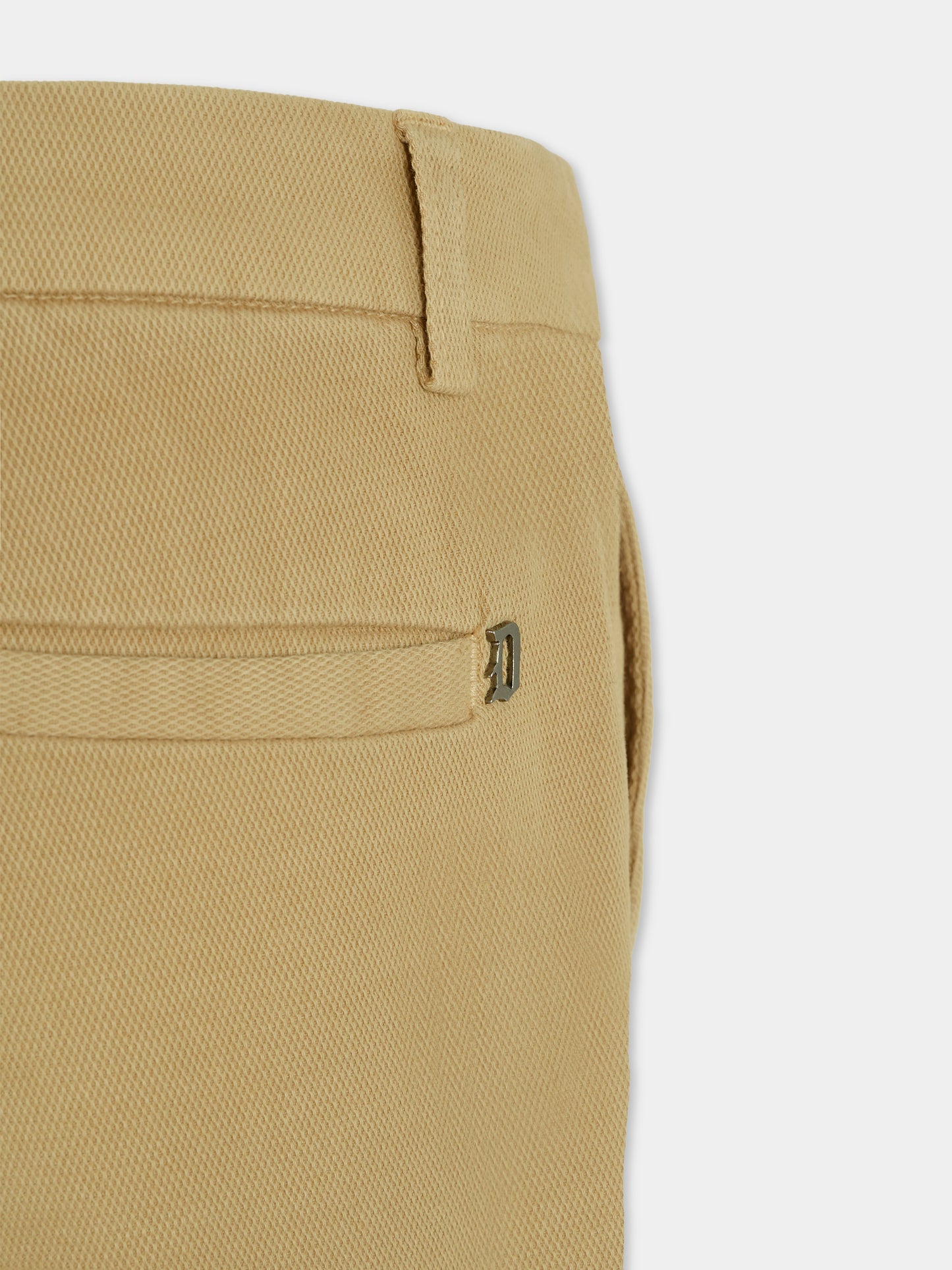Beige trousers for boy with logo