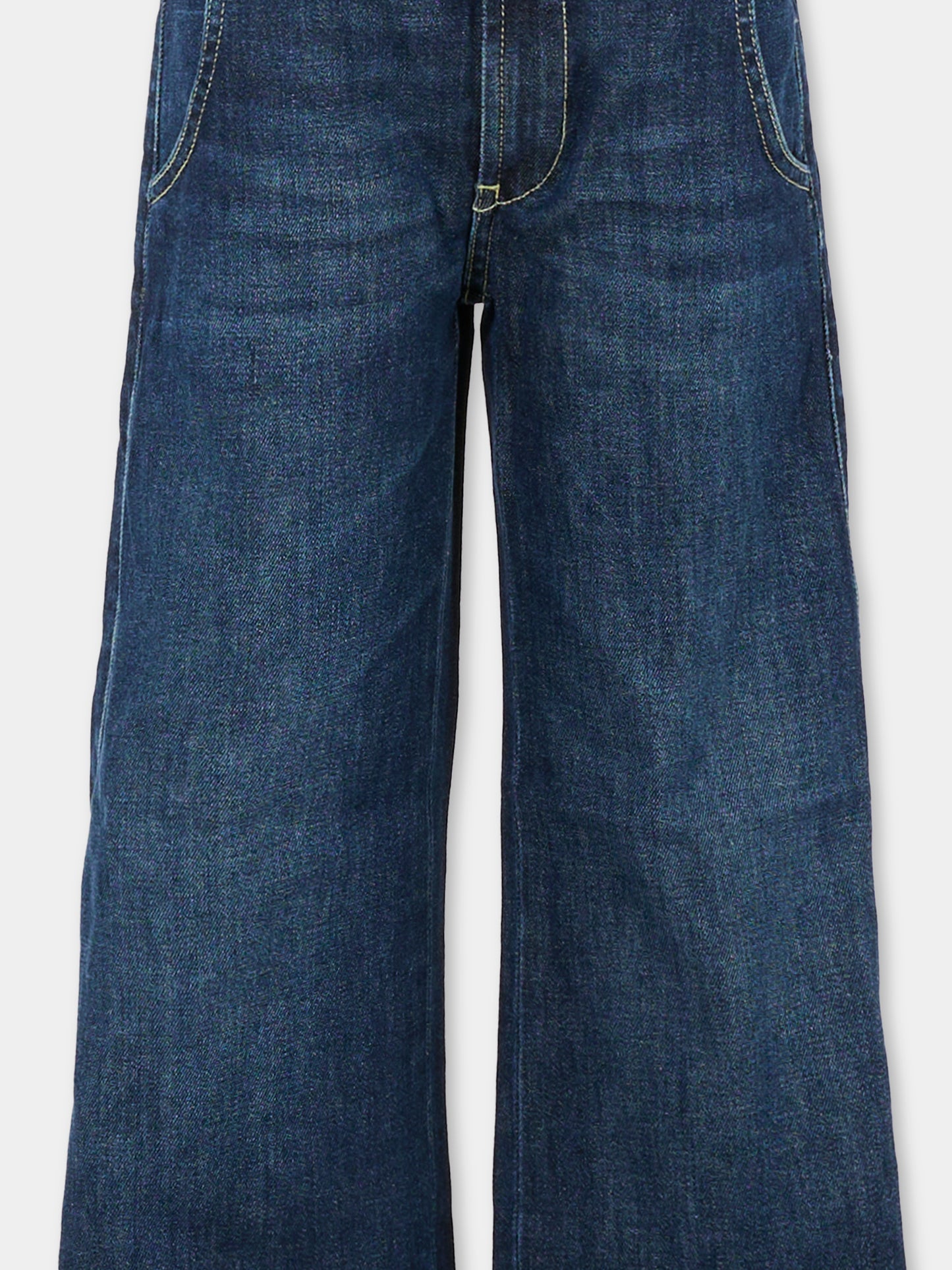 Jeans blu per bambina con patch logato,Dondup Kids,DFPA159 C DS056 4000