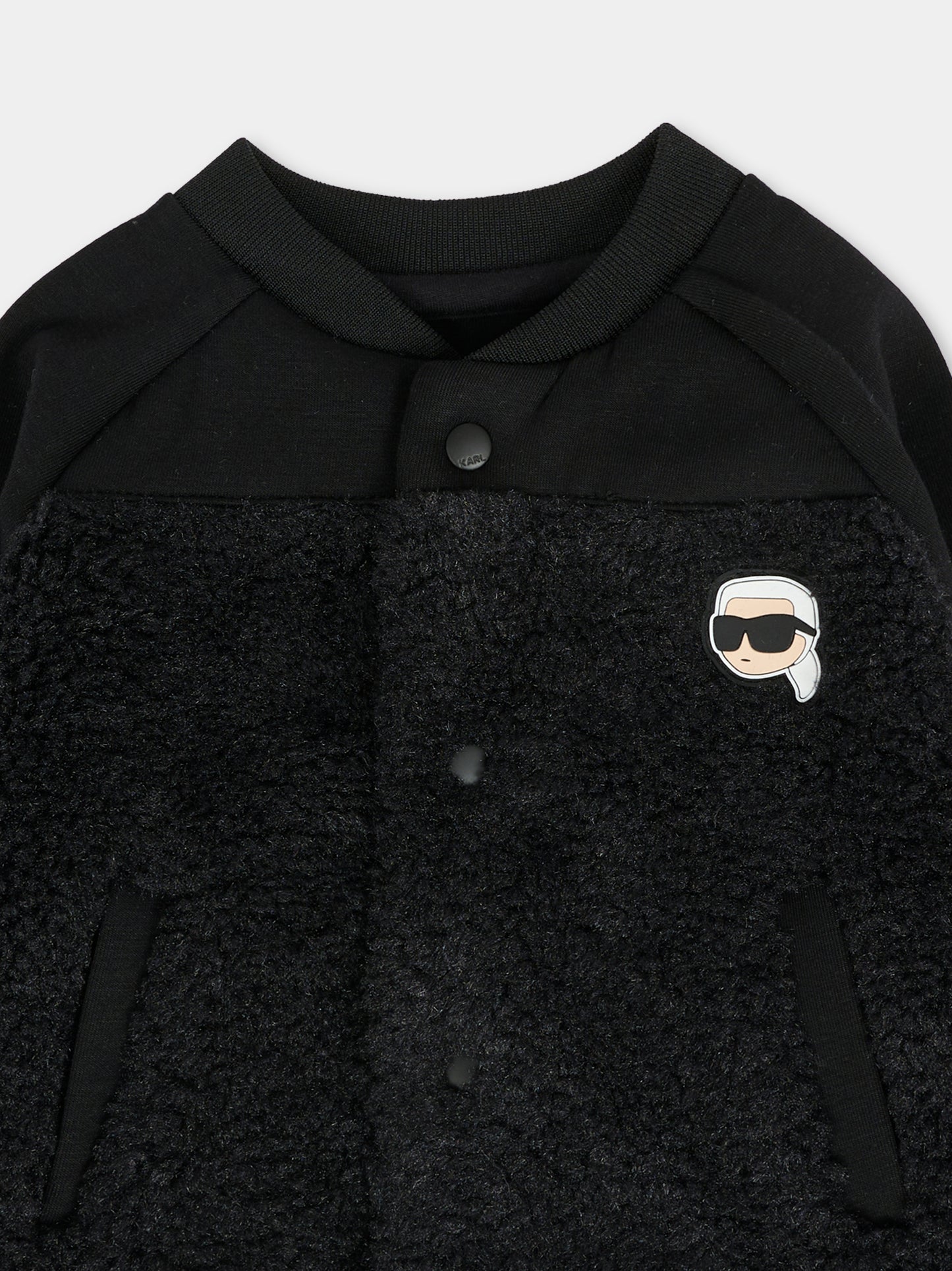 Bomber nero per neonato con logo,Karl Lagerfeld Kids,Z30665 09B