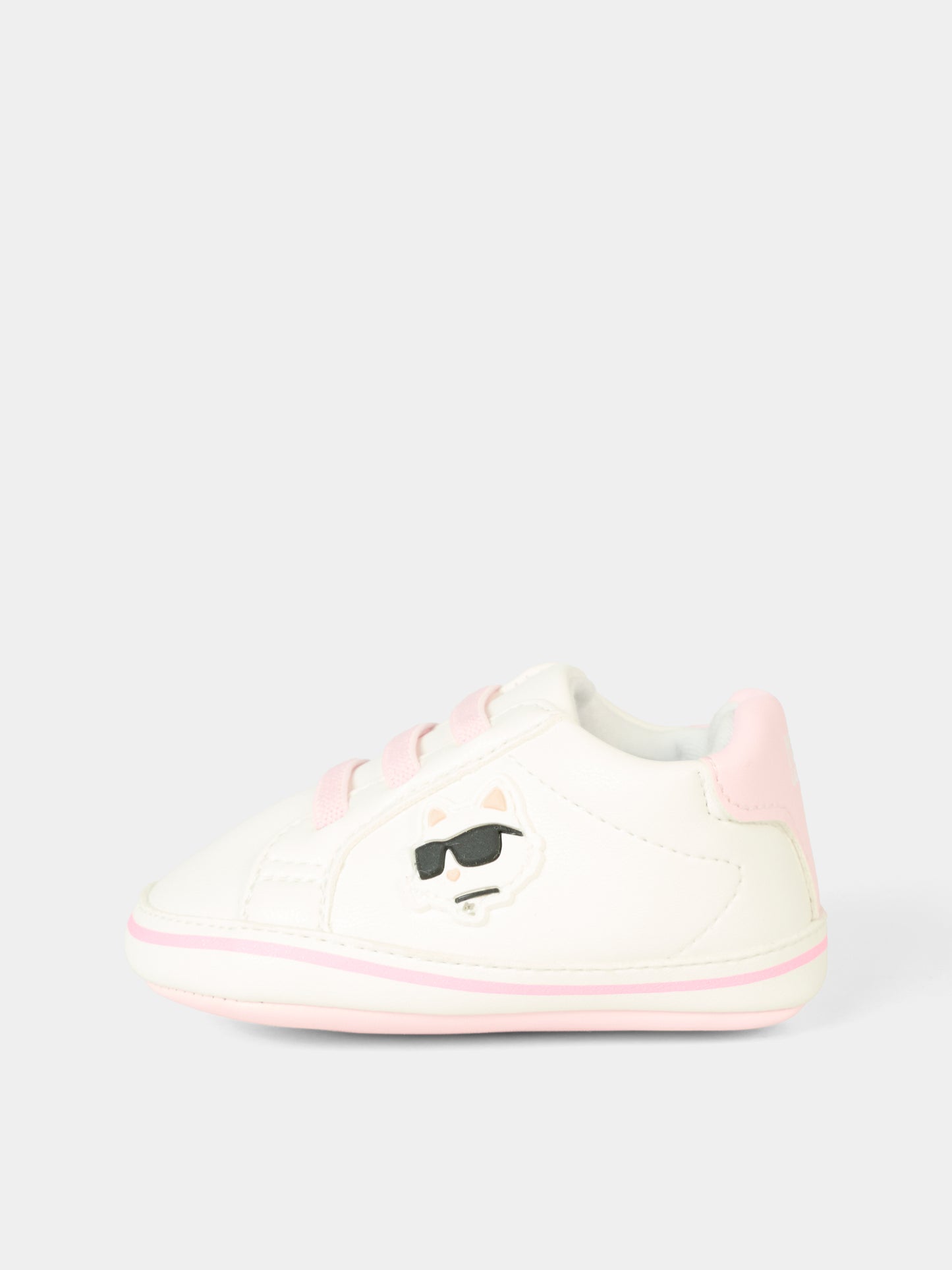 Sneakers bianche per neonata con Choupette,Karl Lagerfeld Kids,Z30993 10P