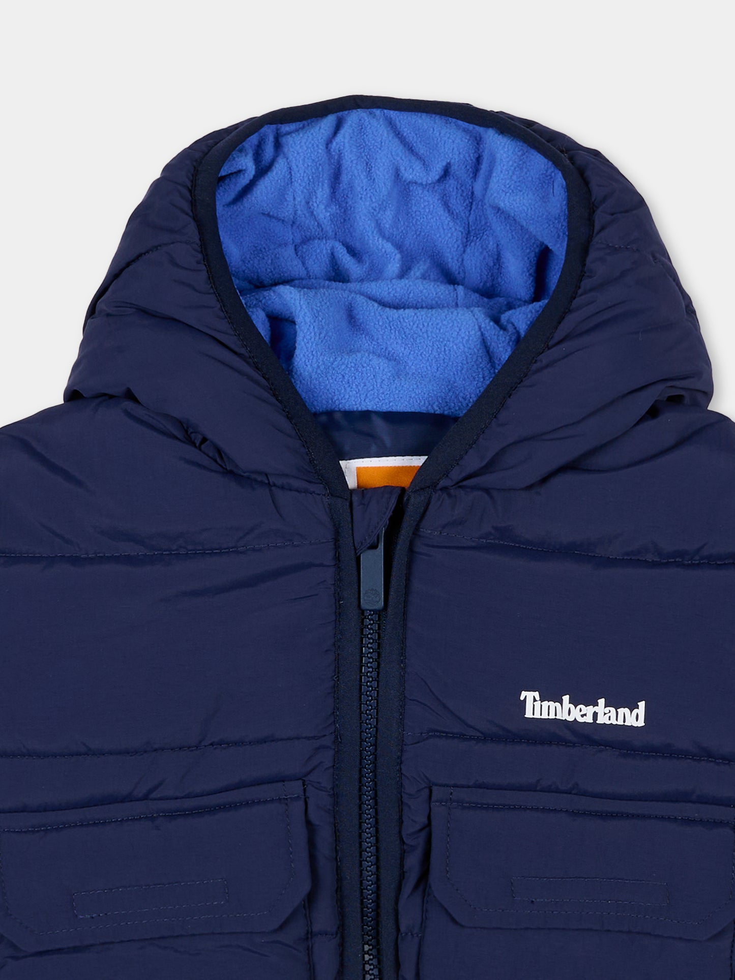 Piumino blu per neoanto con logo,Timberland,T60590 85T