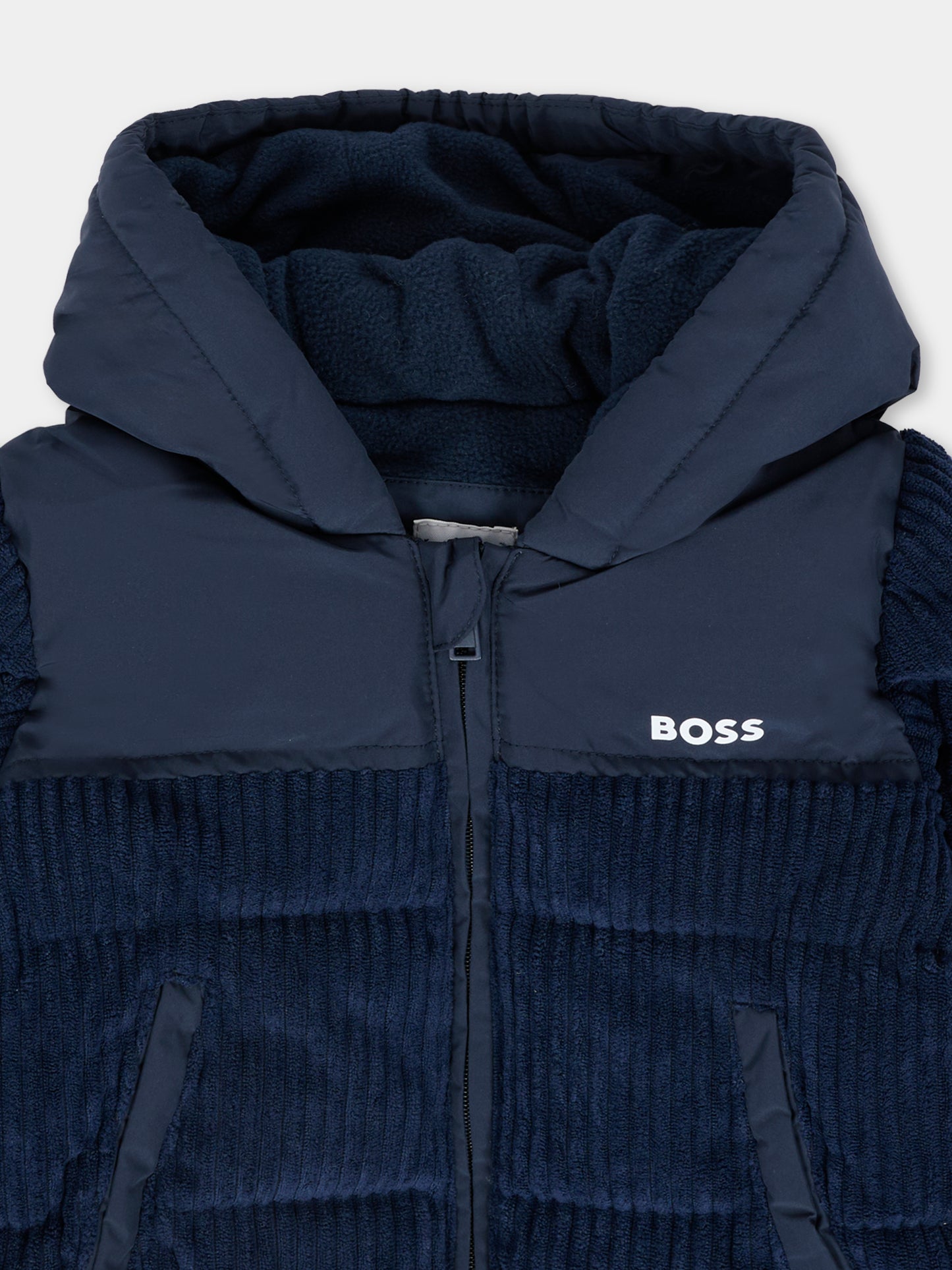 Piumino blu per neonato con logo,Boss,J52519 849