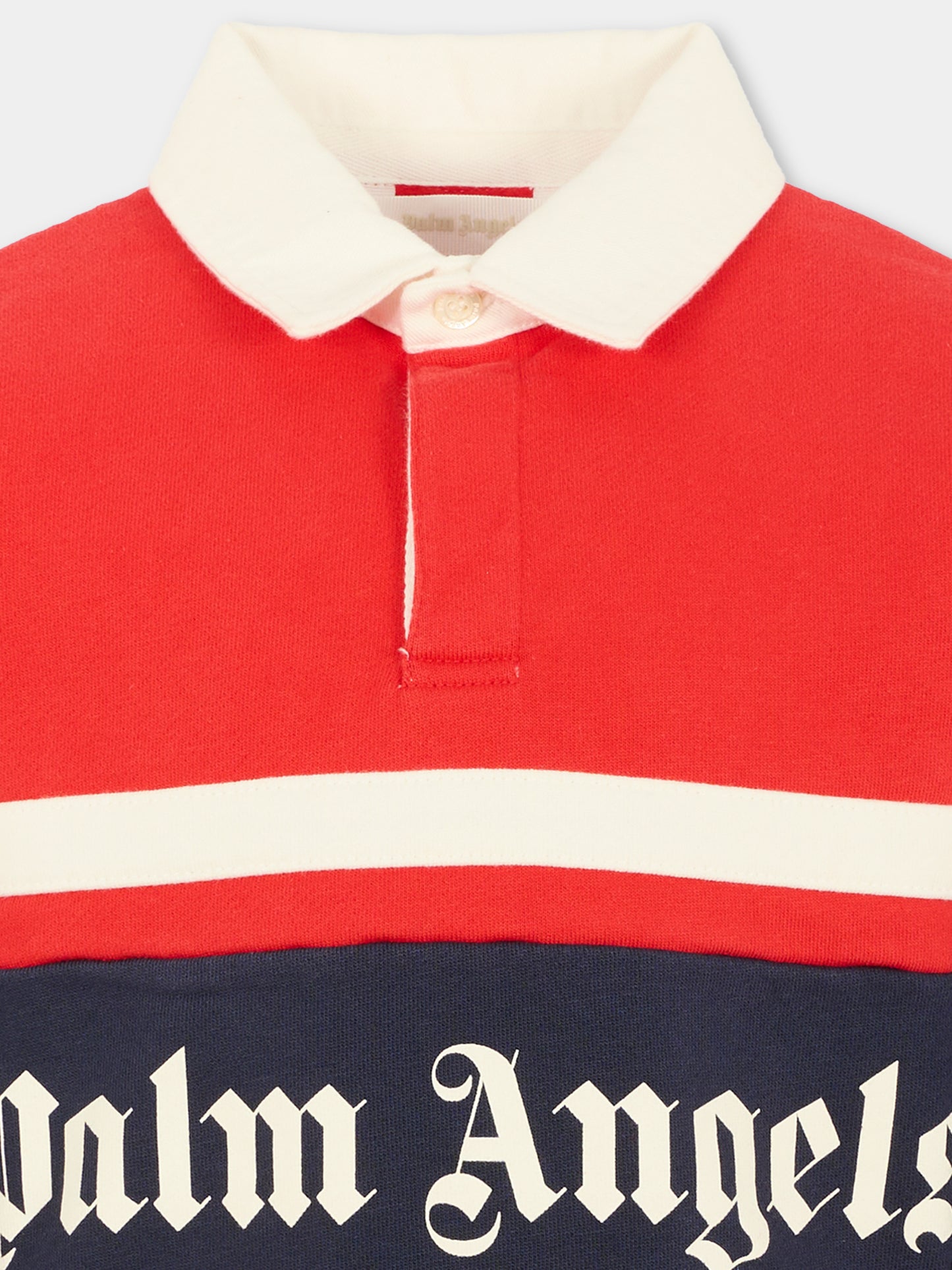 Polo rossa per bambino con logo,Palm Angels,PBBA015F25FLE0012503