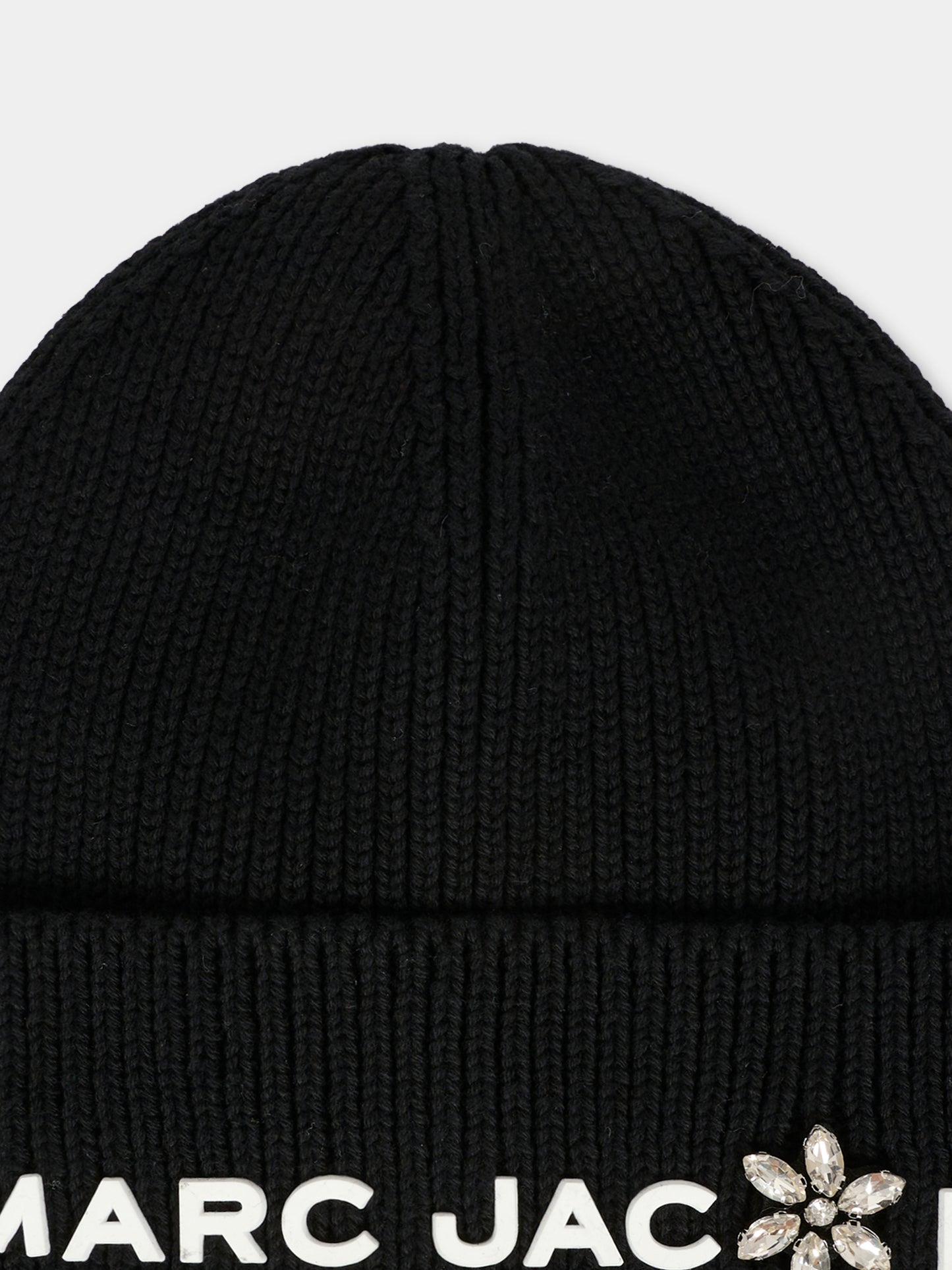 Berretto nero per bambina con logo e fiore,Marc Jacobs,W60675 09B