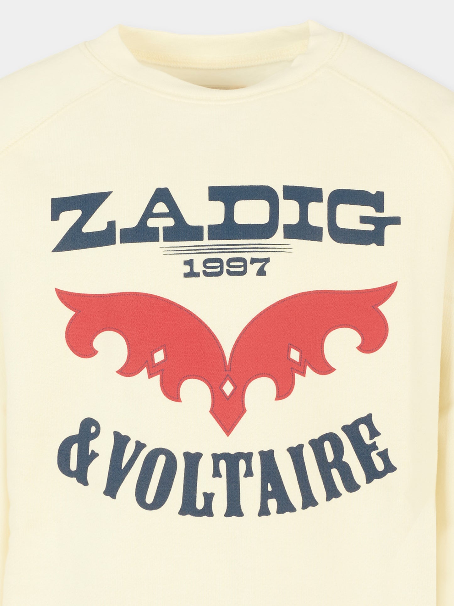 Felpa avorio per bambina con logo,Zadig & Voltaire Kids,X60436 195