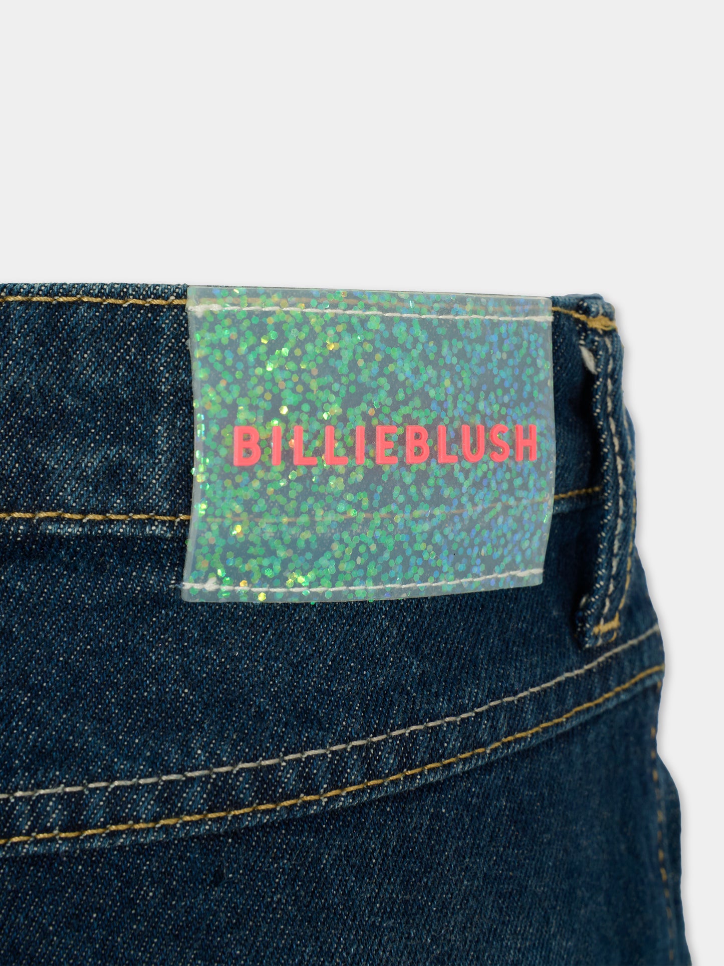 Jeans denim per bambina con paillettes,Billieblush,U21326 Z22