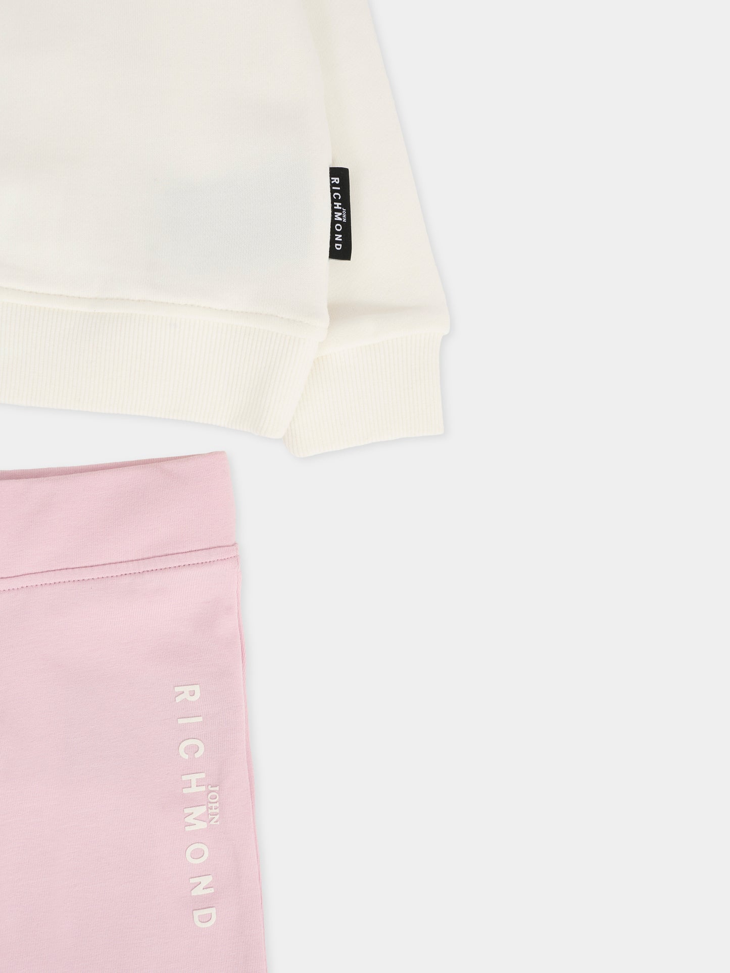 Completo avorio per neonata con logo,Richmond,RIA25017CF OFF-WHITE