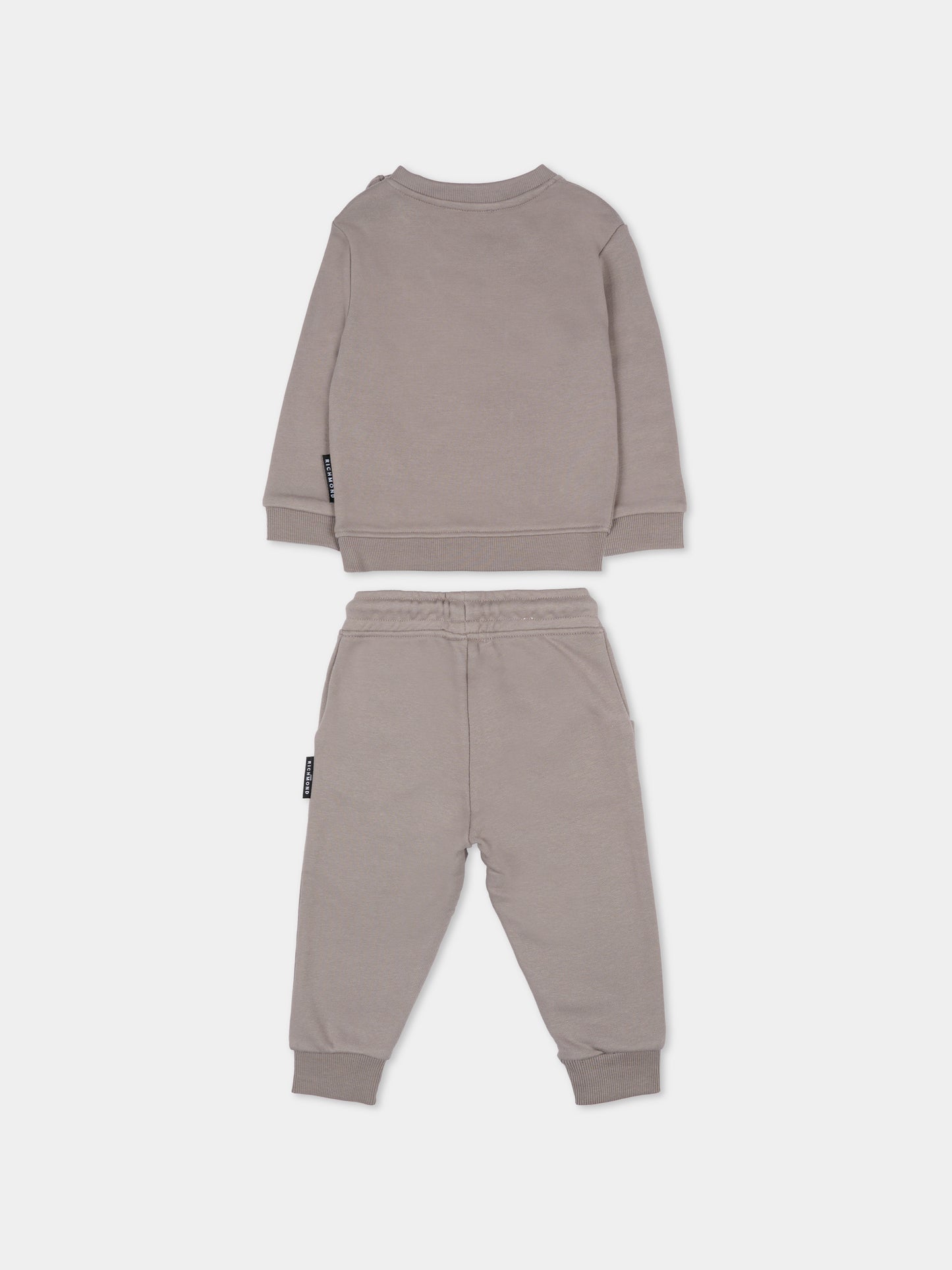 Completo grigio per neonati con logo,Richmond,RIA25016CF GREY STEEL