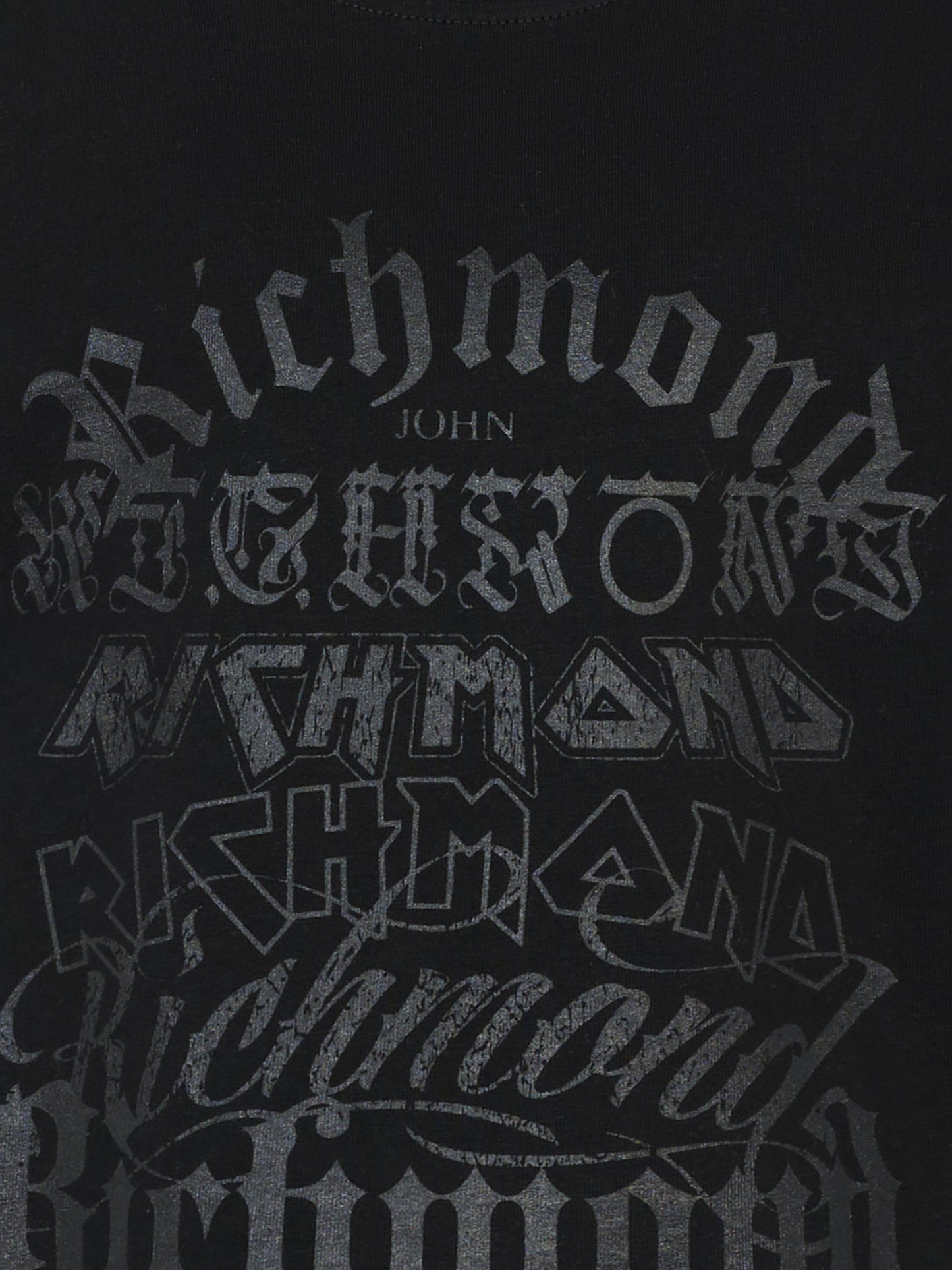 T-shirt nera per bambino con logo grigio,Richmond,RBA25202TS BLACK