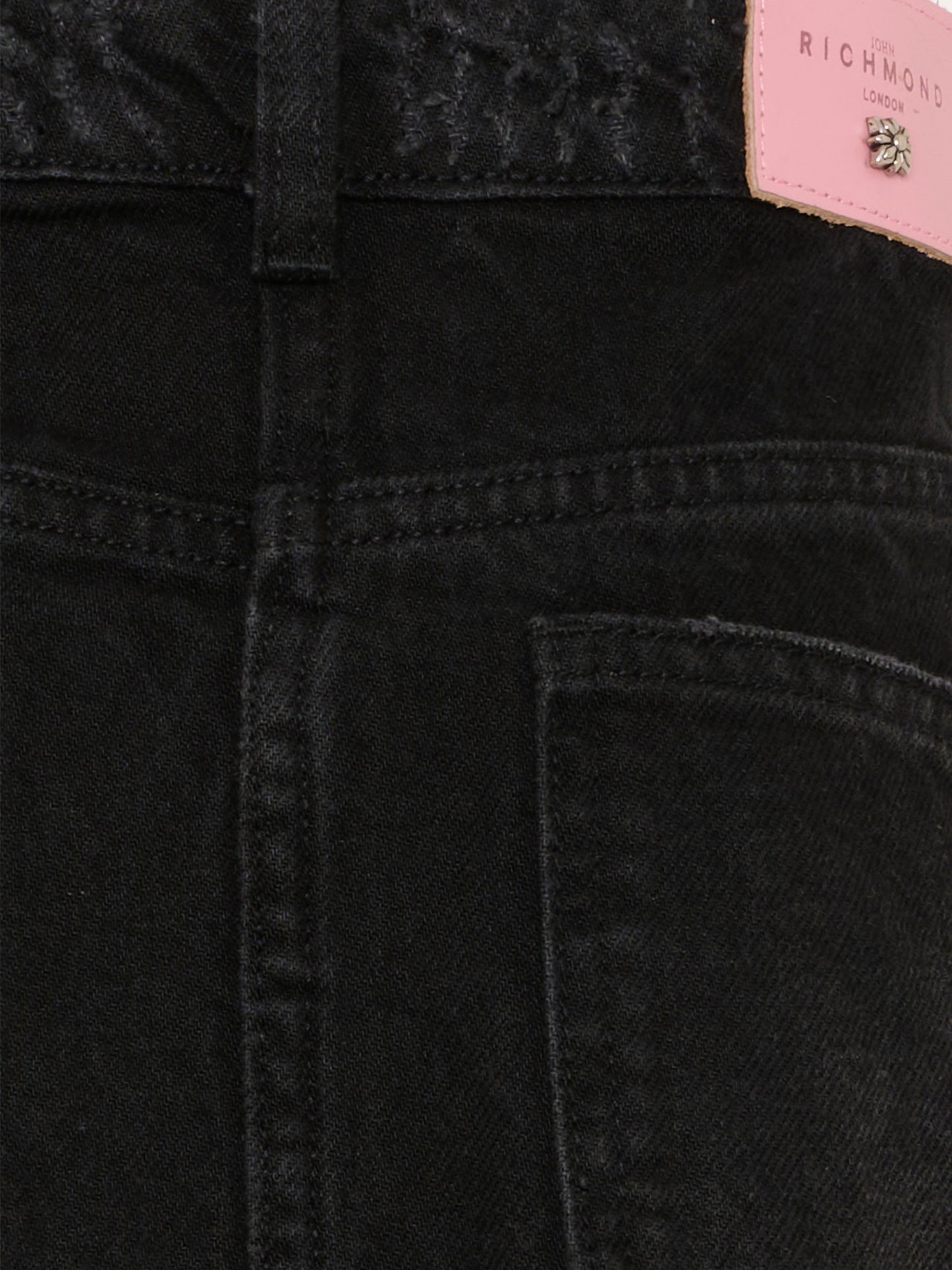 Gonna nera per bambina con logo,Richmond,RGA25019GO DENIM BLACK