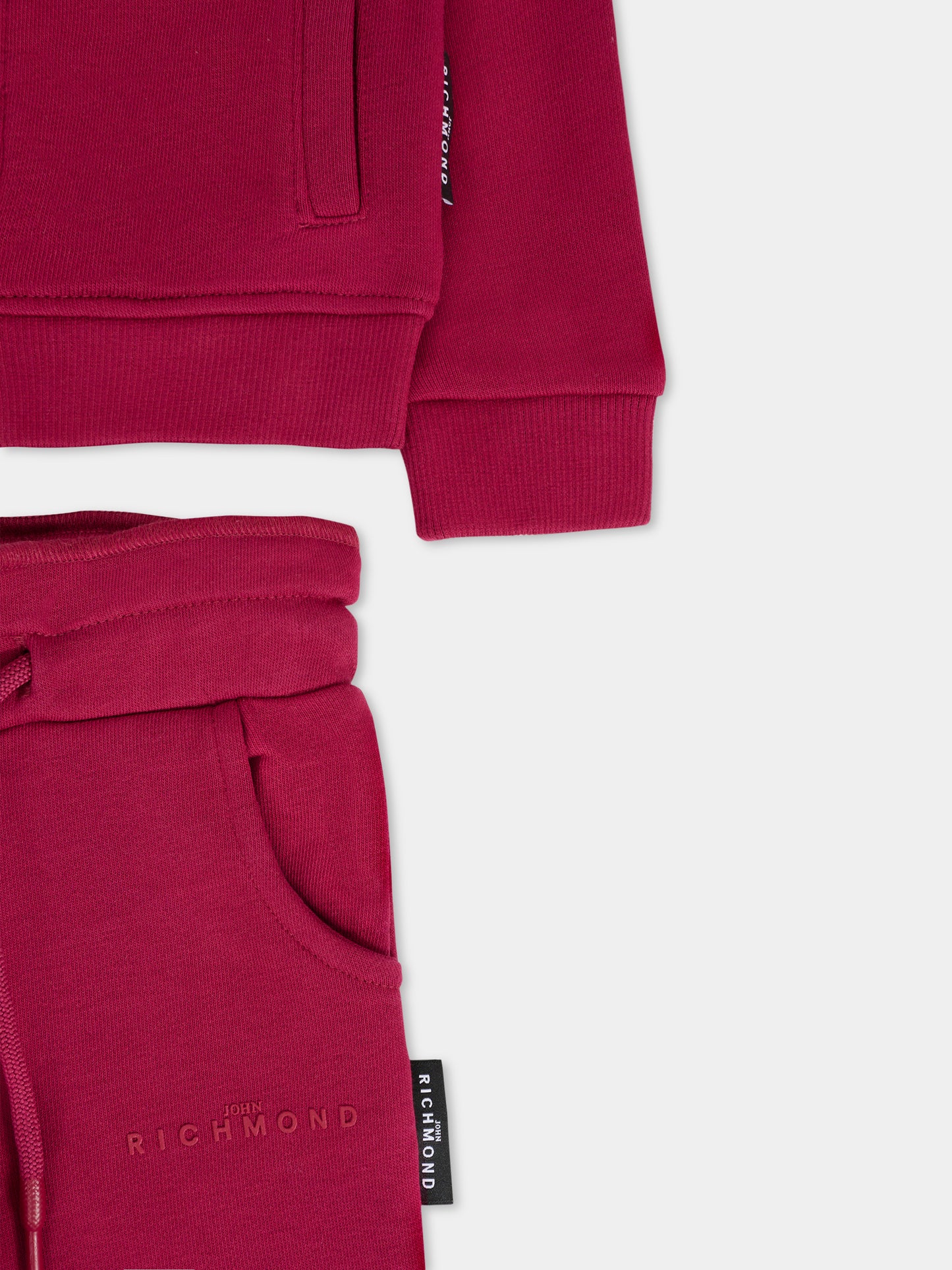 Completo rosso per neonata con logo,Richmond,RIA25027CF RED PLUM