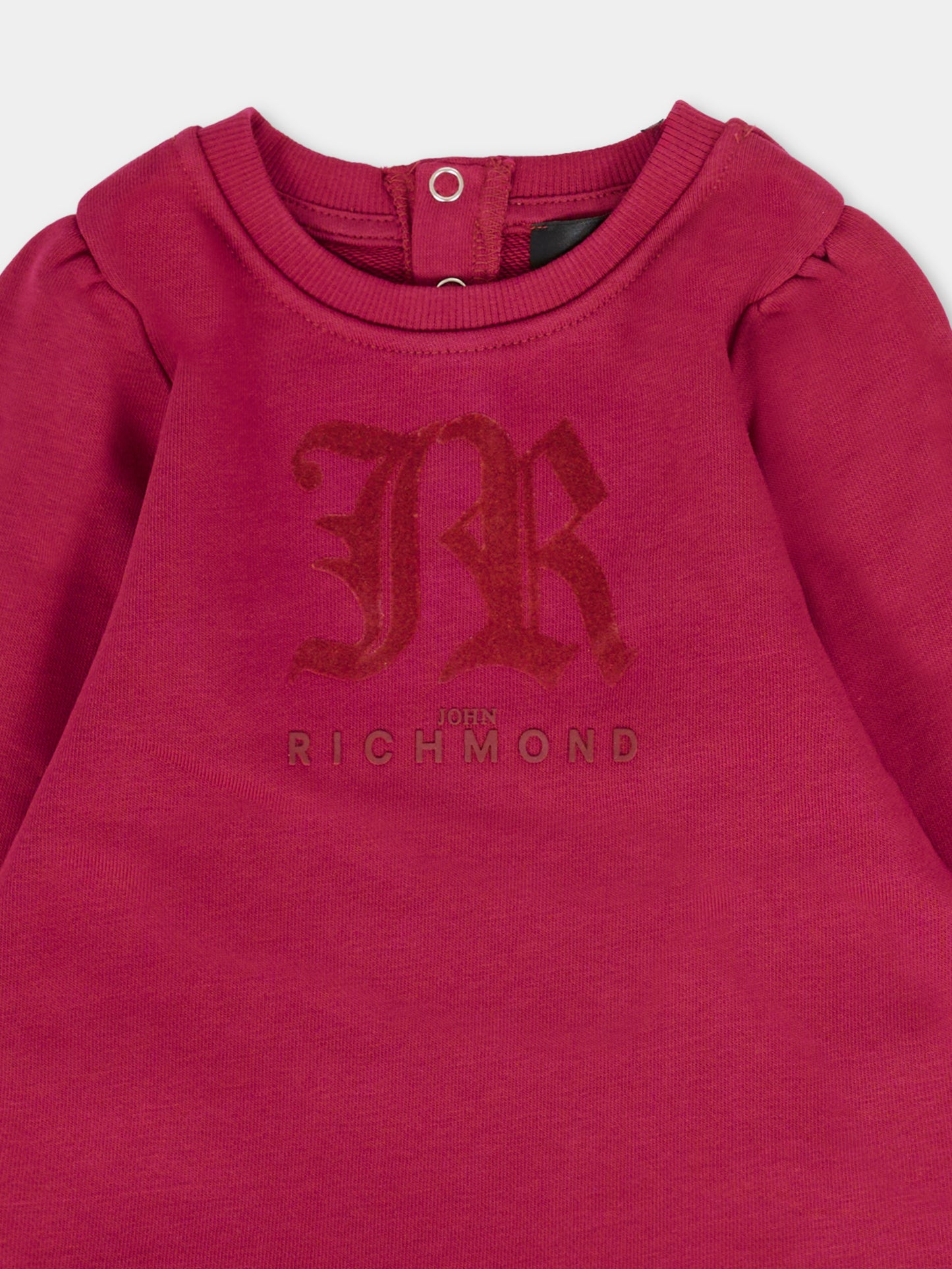 Vestito viola per neonata con logo,Richmond,RIA25019VE RED PLUM