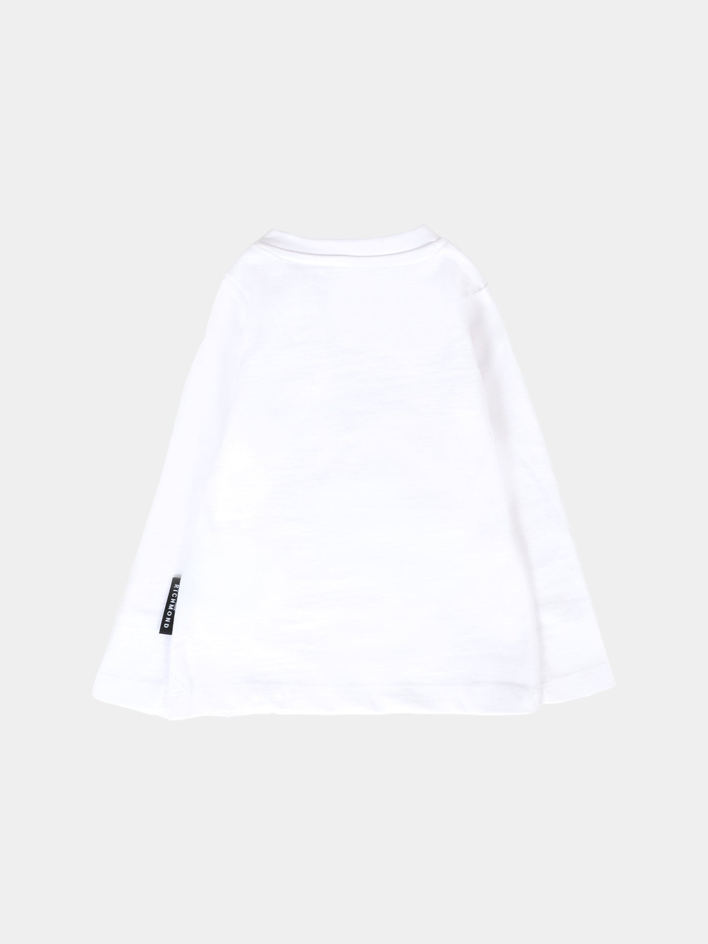 T-shirt bianca per neonata con corona e logo,Richmond,RIA25114TS WHITE