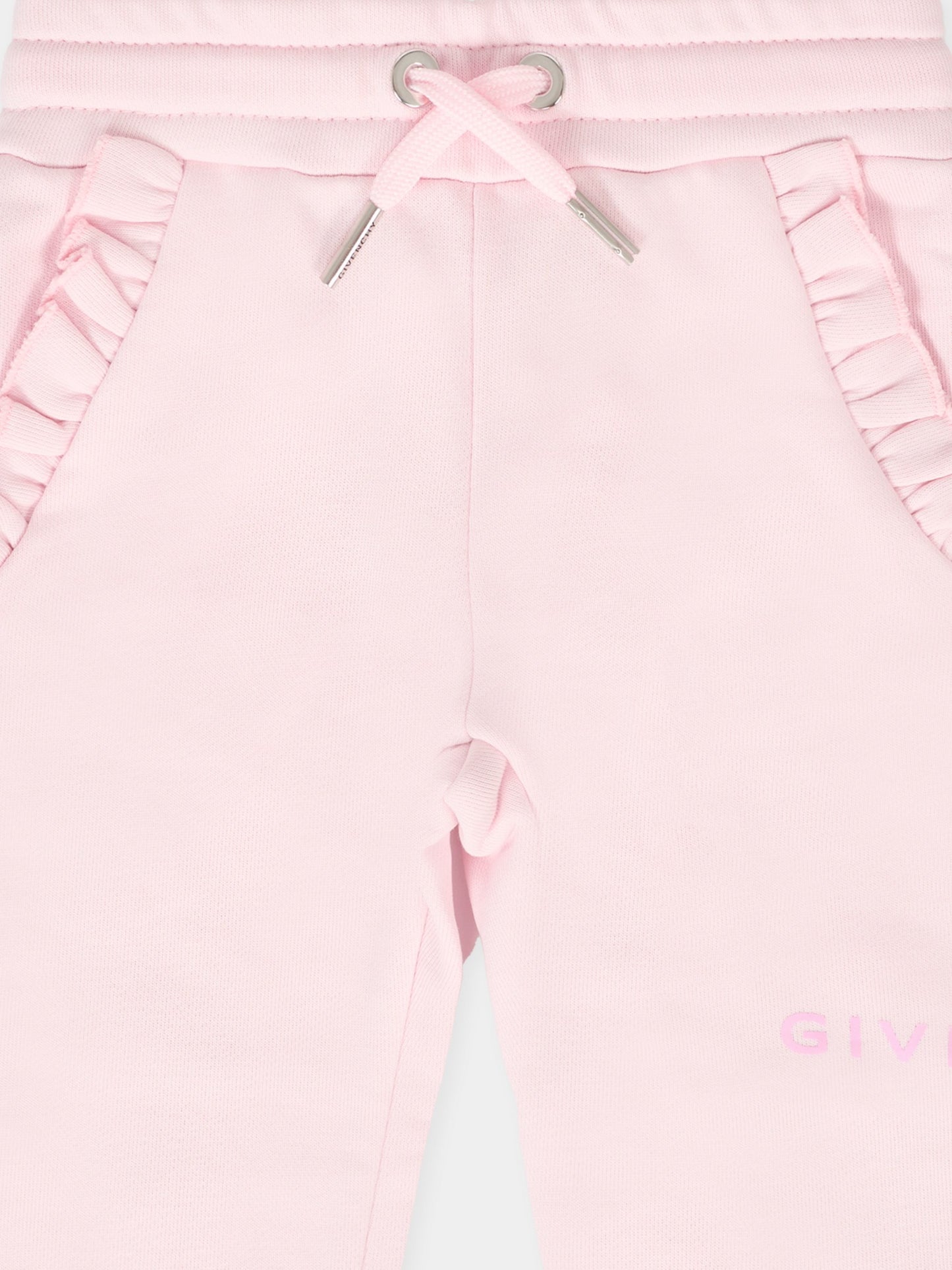 Pantaloni rosa per neonata con logo,Givenchy Kids,H30896 44Z
